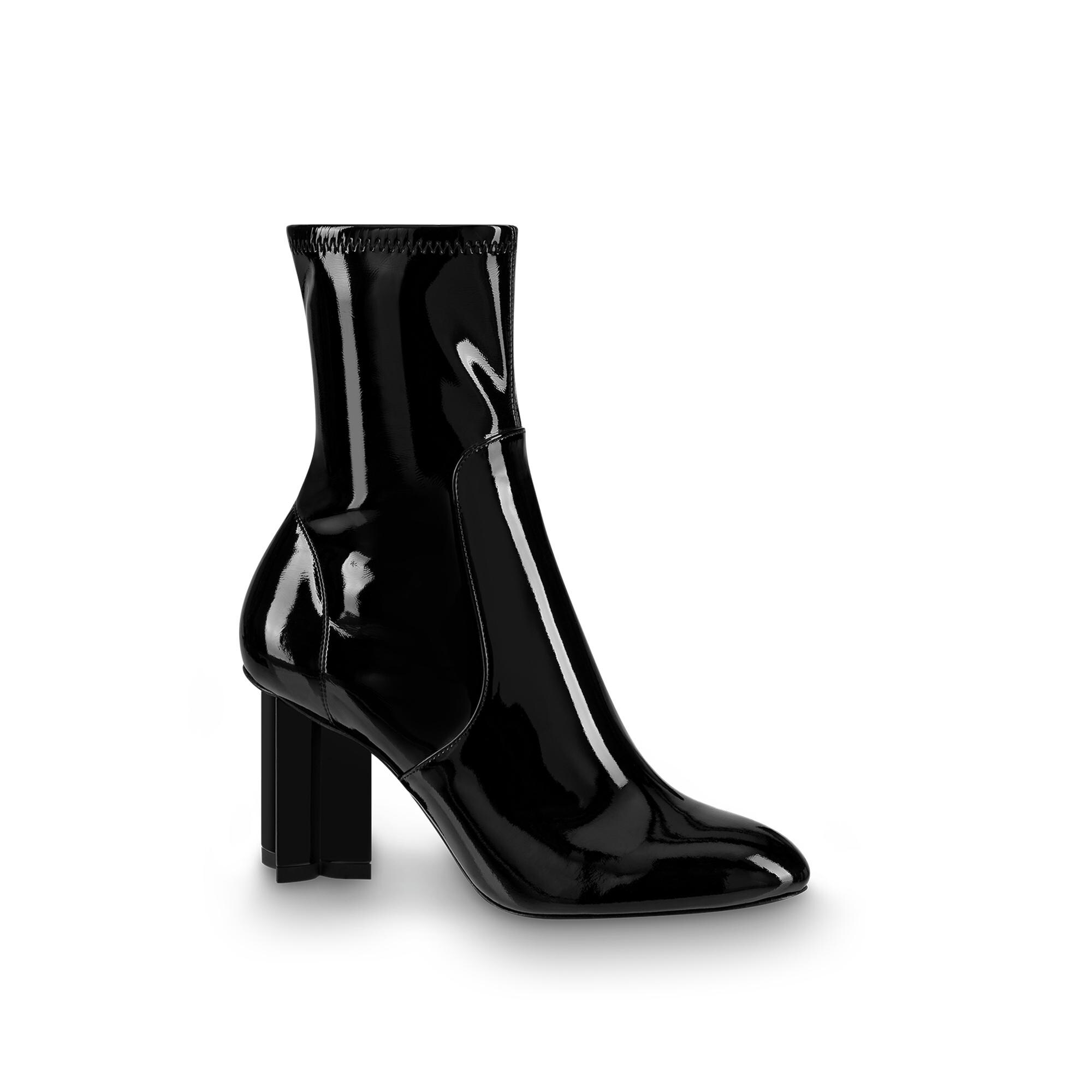 louis vuitton black patent boots