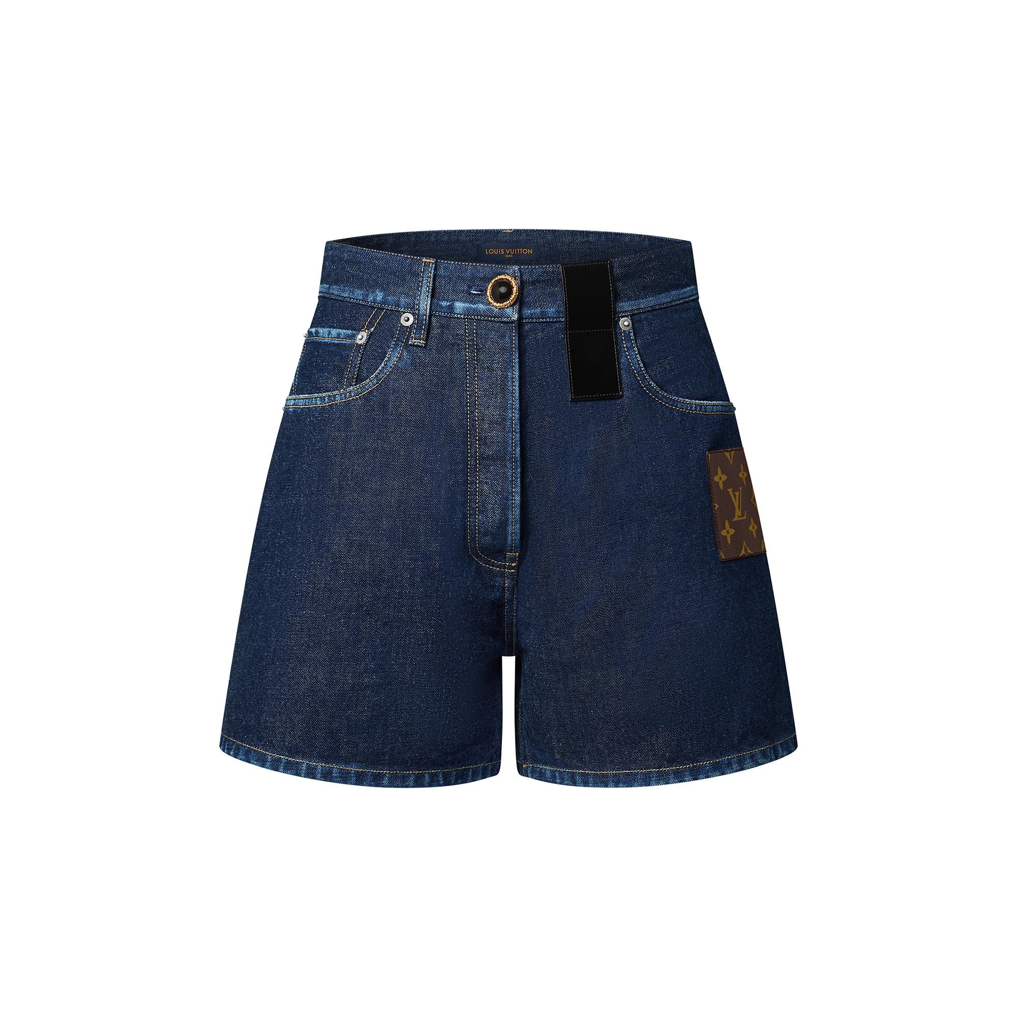 Monogram Patch Denim Shorts - Ready to 