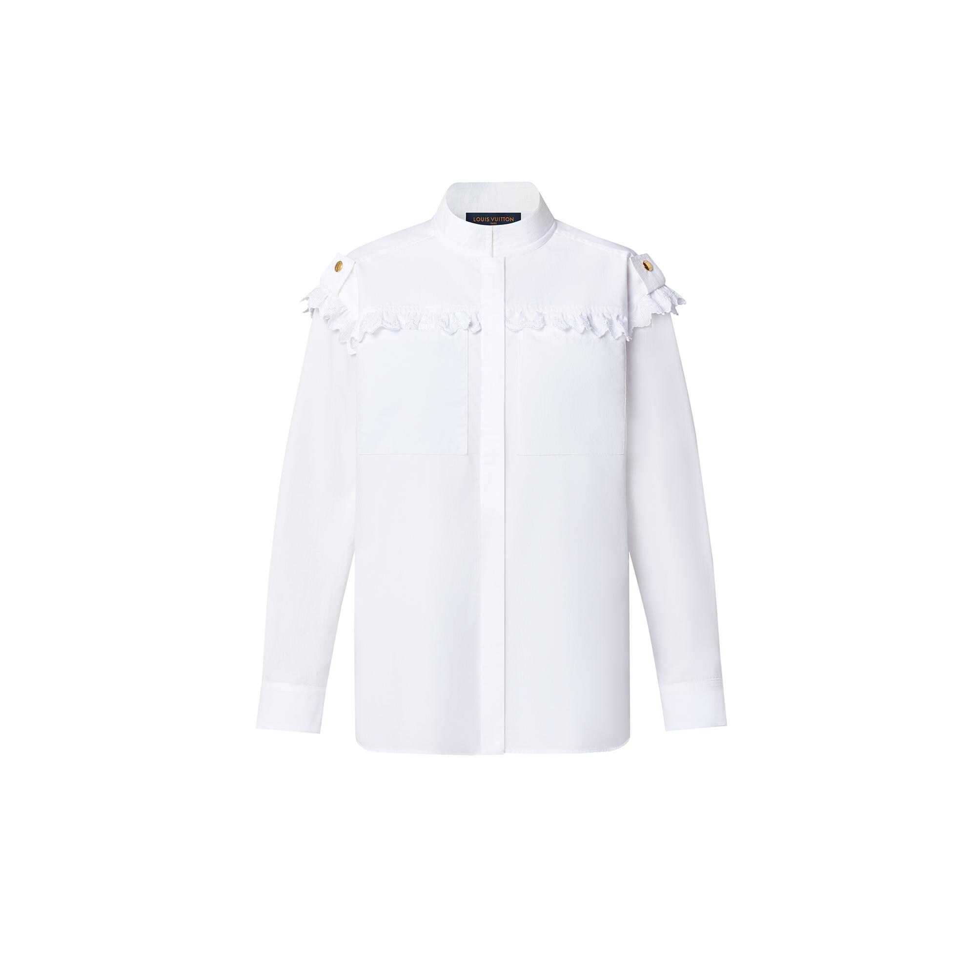 White Ruffle Detail Blouse - Ready to 