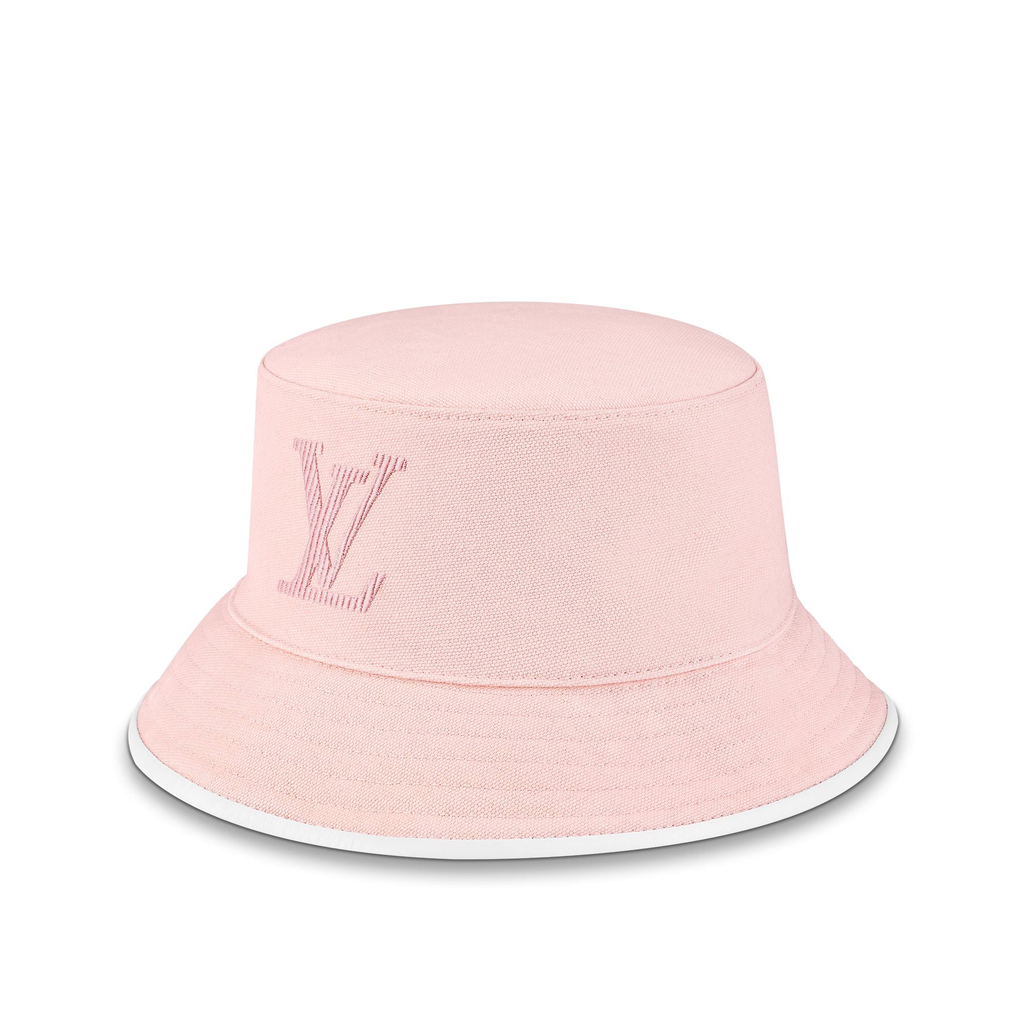 pink designer bucket hat