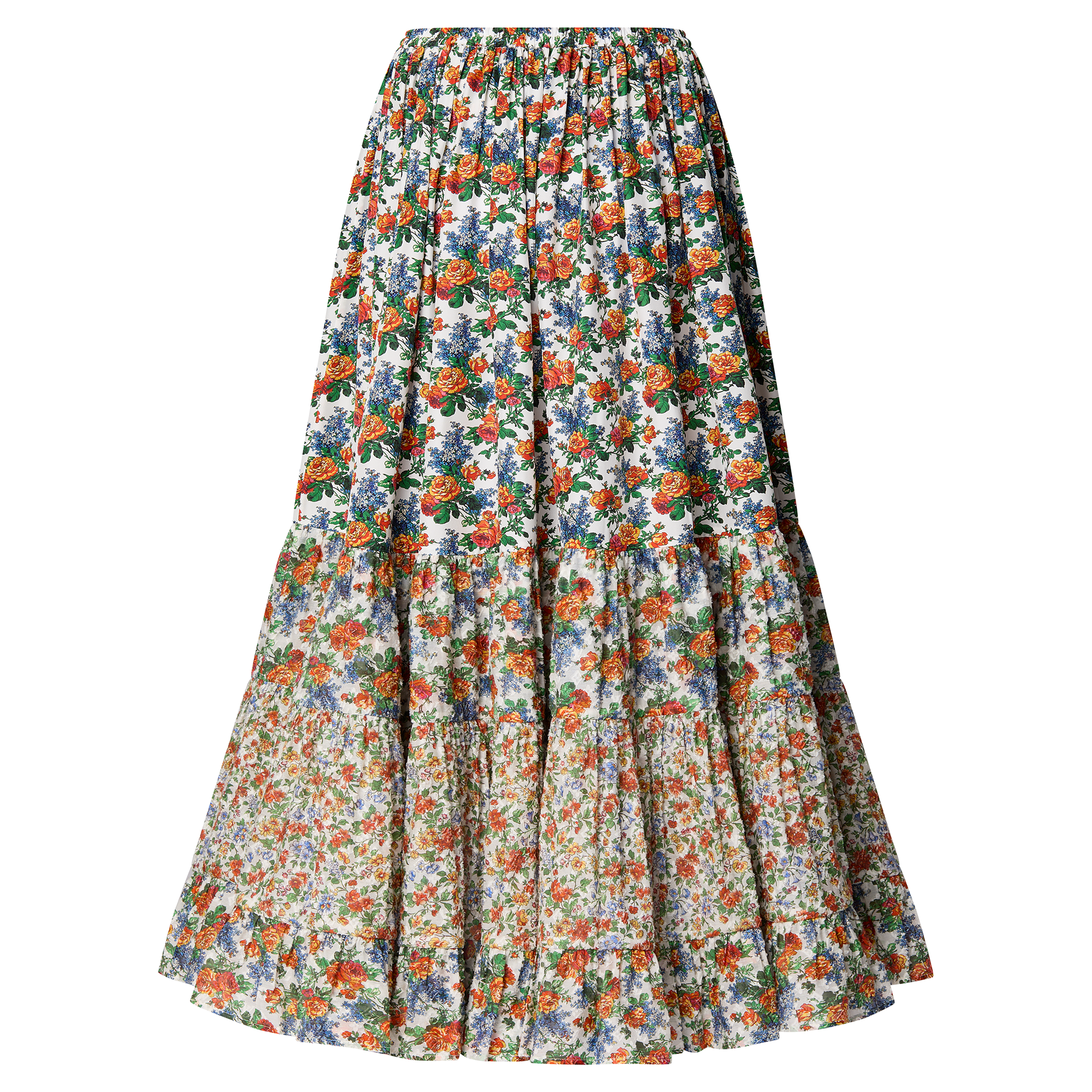 Abstract Insert Pleated Skirt    in Women