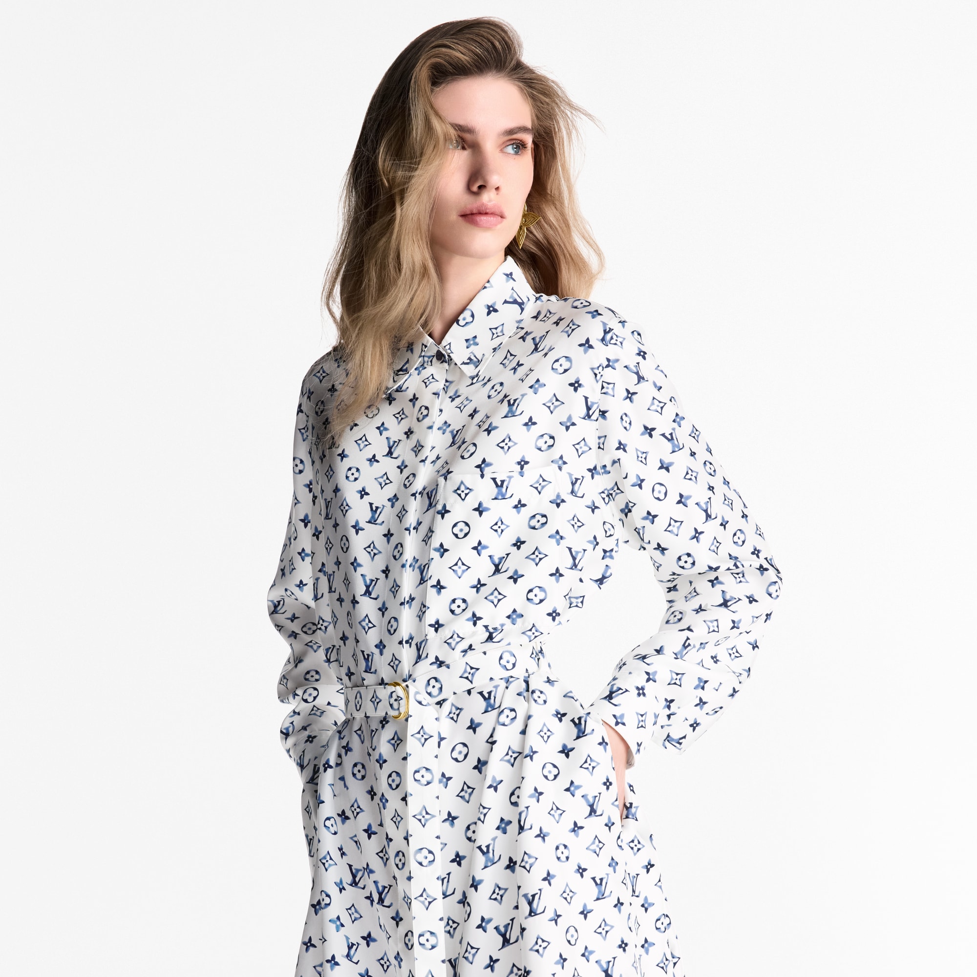 Aquarelle Monogram Shirt Dress  in Women