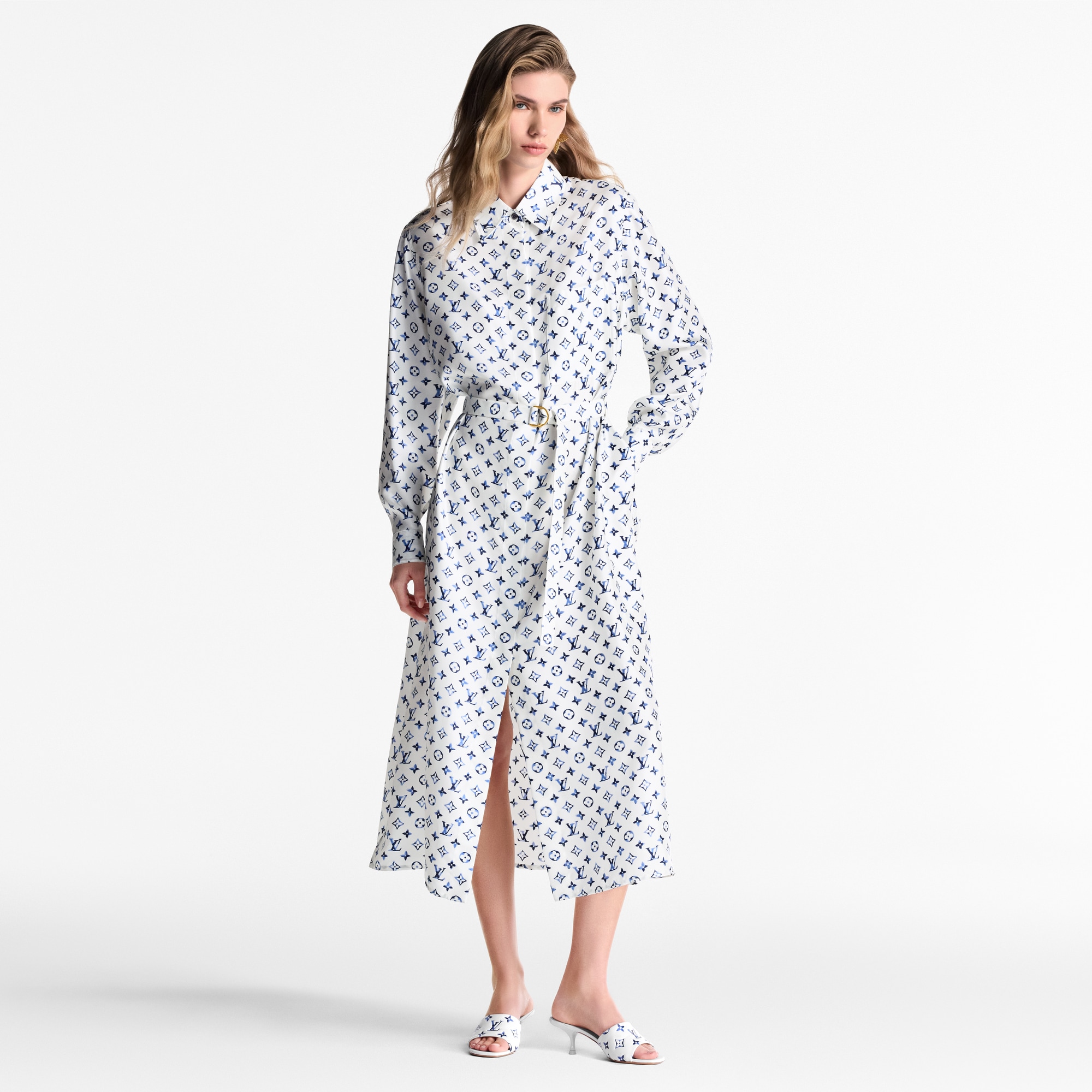 Aquarelle Monogram Shirt Dress  in Women