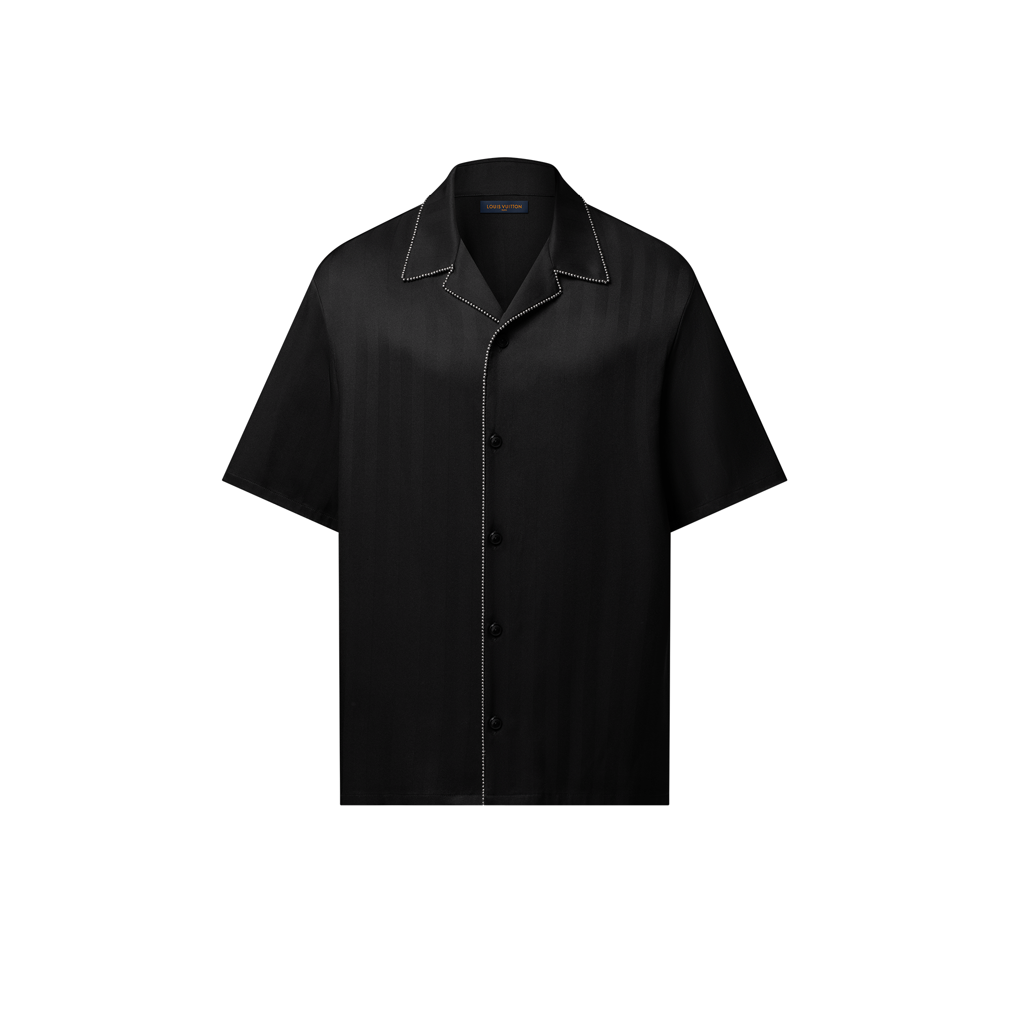 Bead-Embellished Short-Sleeved Silk Shirt  in Men