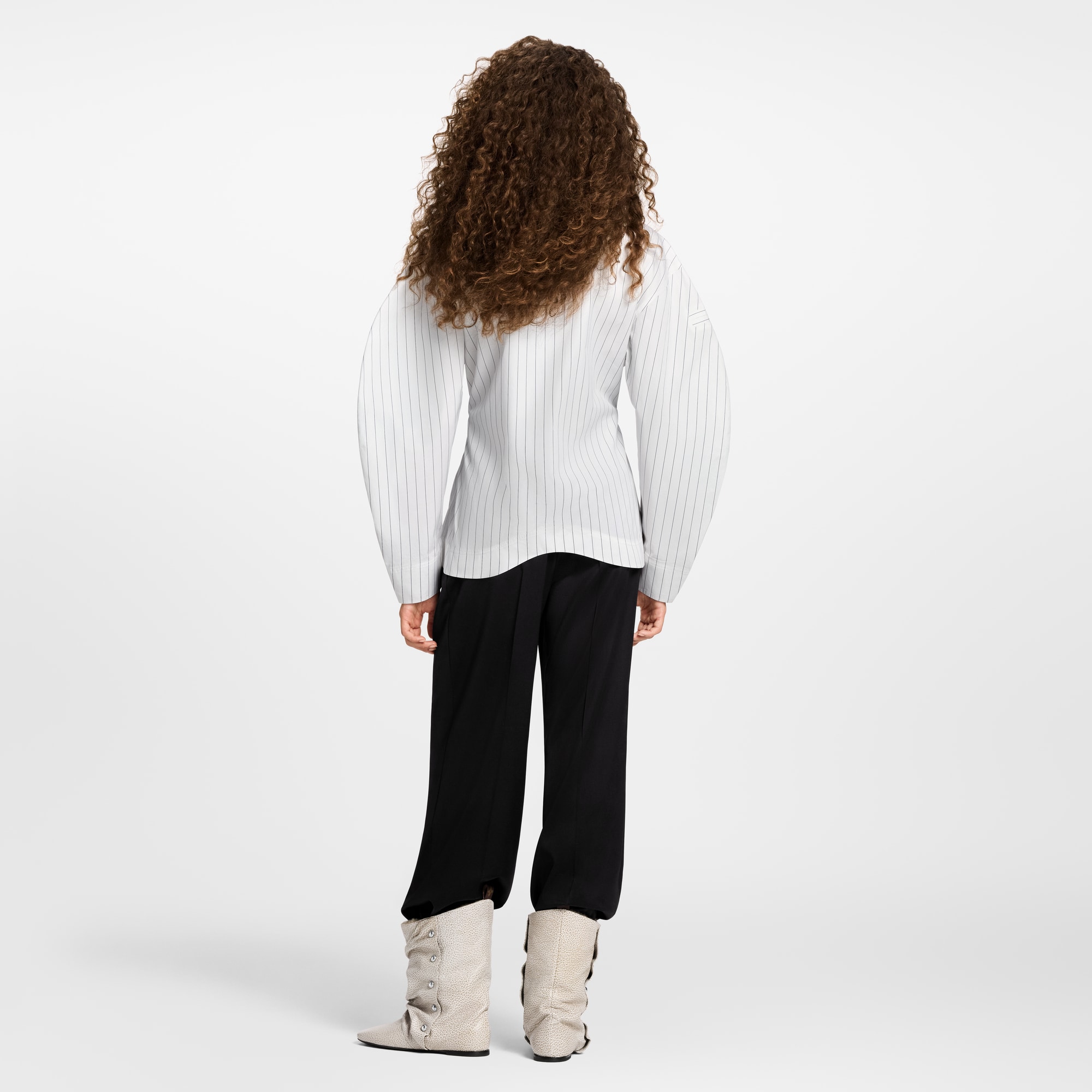 Bib Front Striped Blouse  in Women