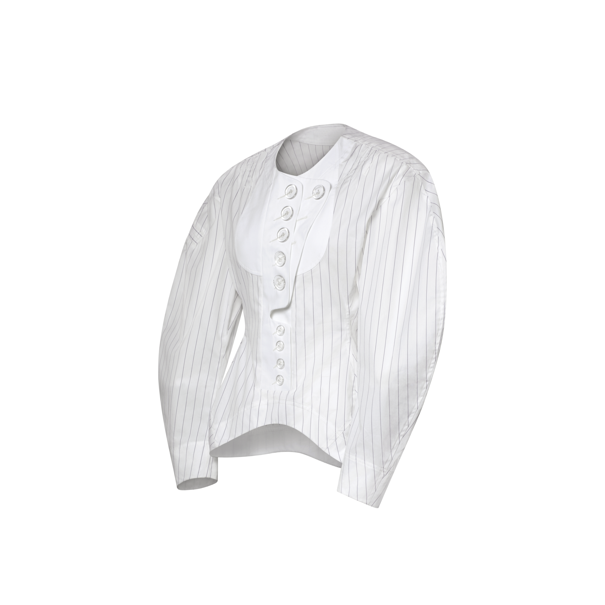 Bib Front Striped Blouse  in Women