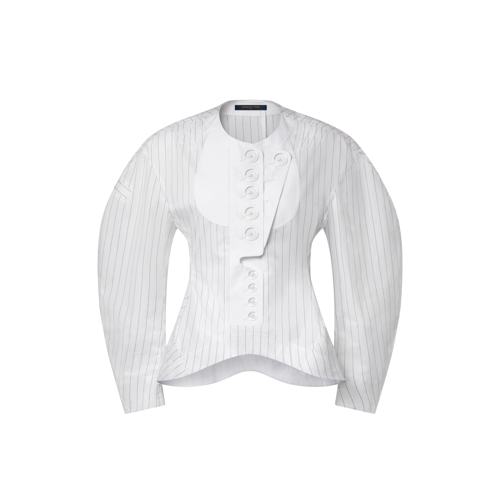 Bib Front Striped Blouse  in Women