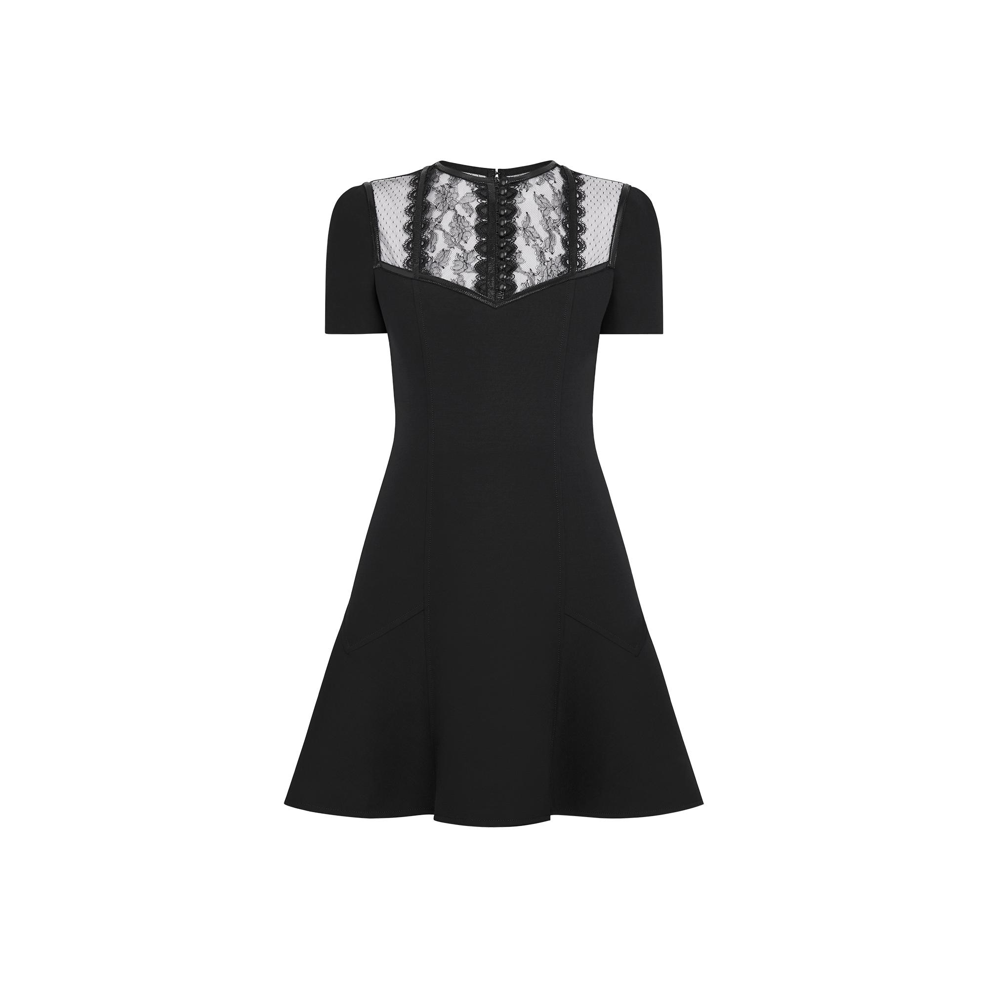 Download Black Wool And Silk Skater Dress - Ready to Wear | LOUIS ...