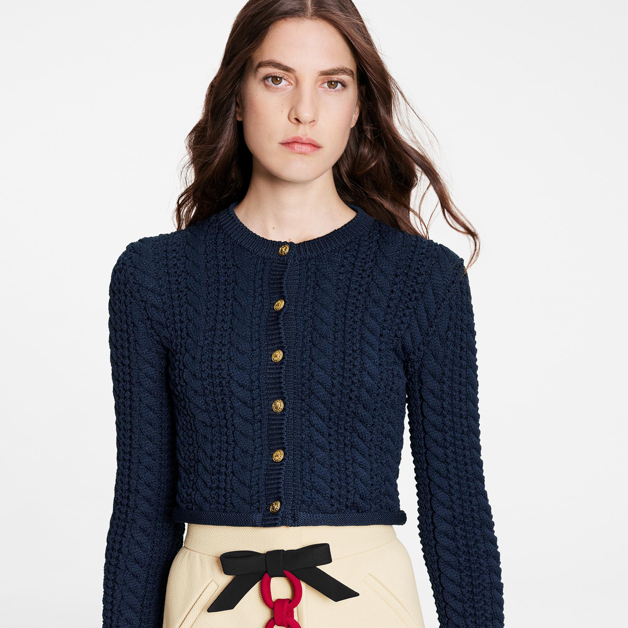 Cable Knit Trumpet Sleeve Cardigan 