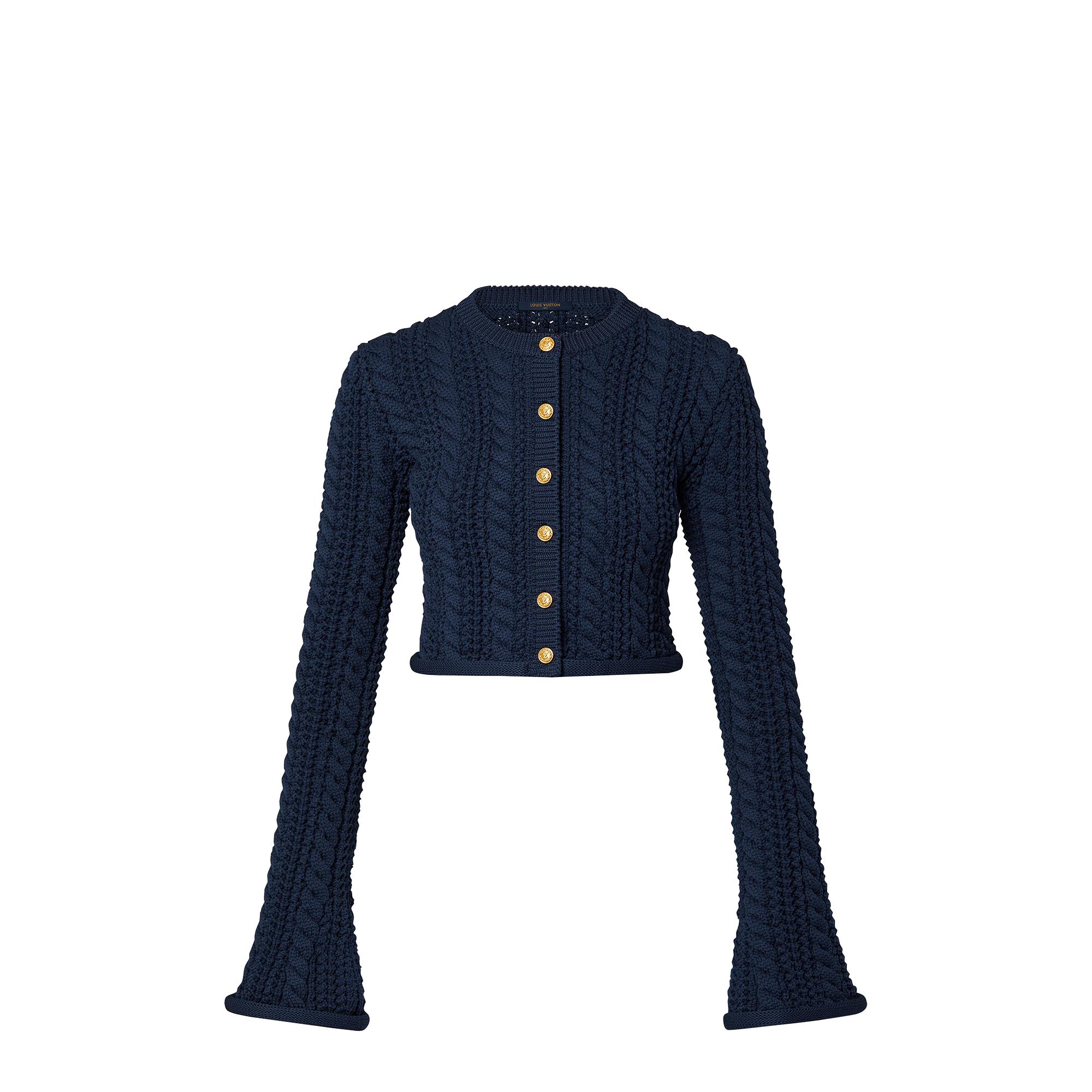 Cable Knit Trumpet Sleeve Cardigan 