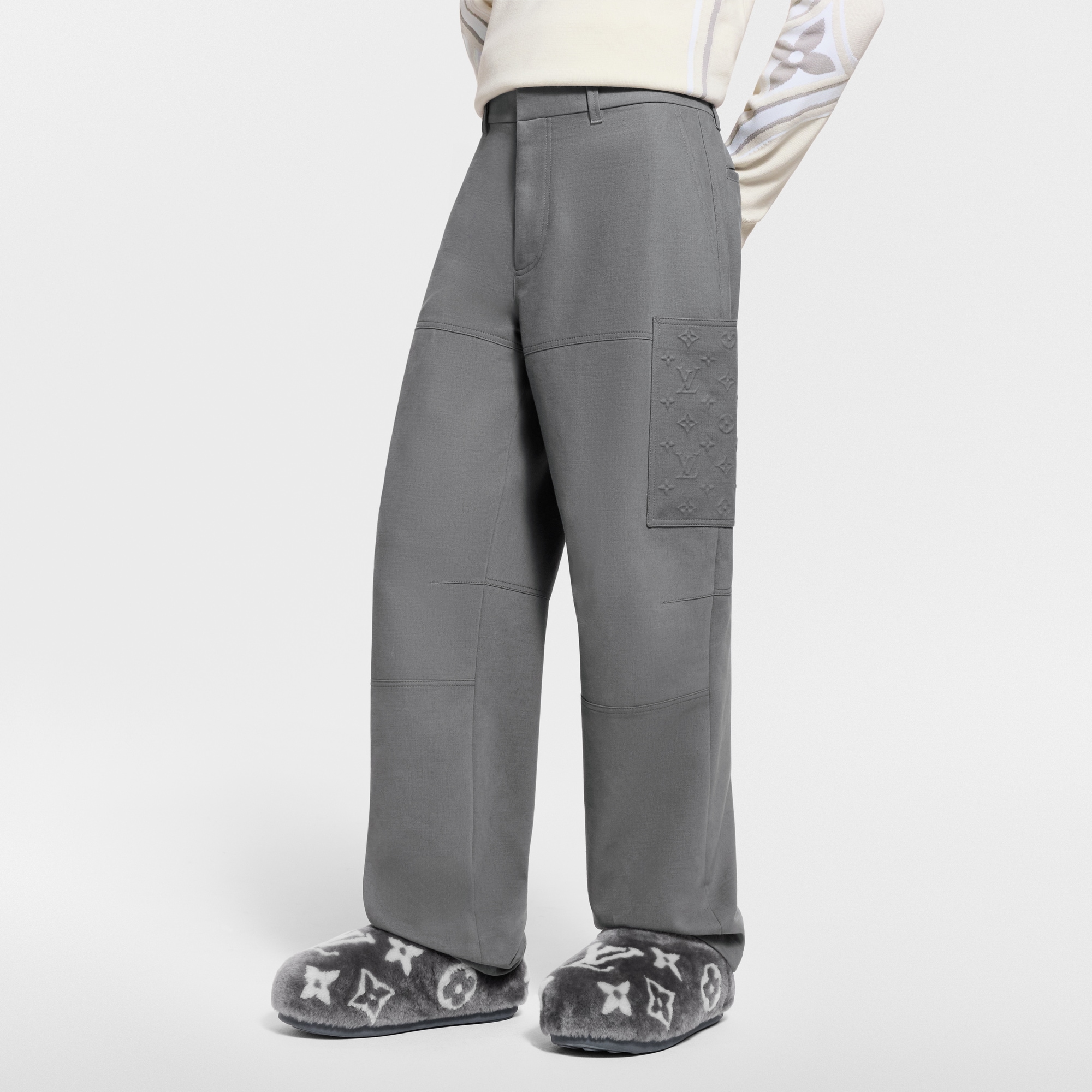 Cashmere Mix Cargo Pants  in Men