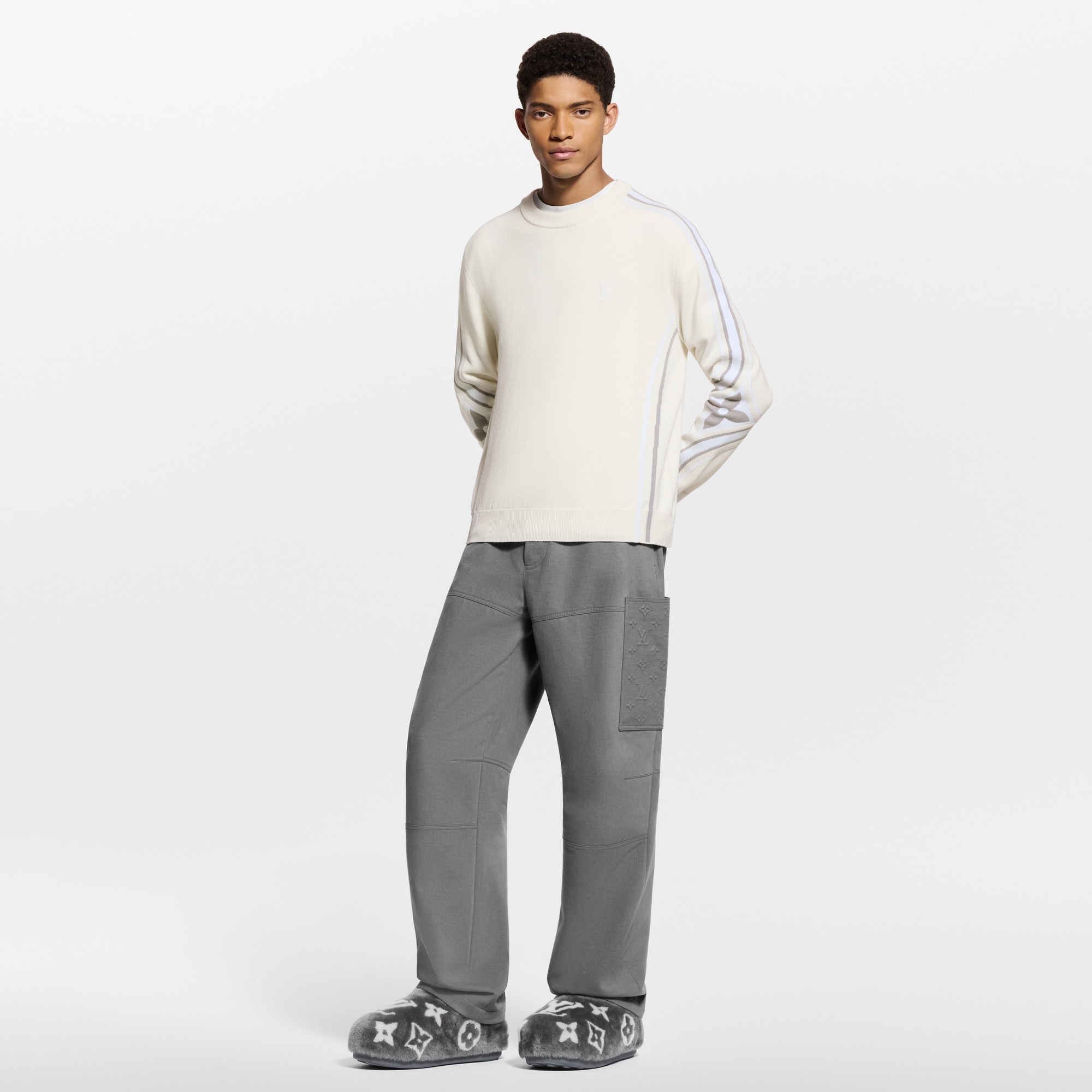 Cashmere Mix Cargo Pants  in Men