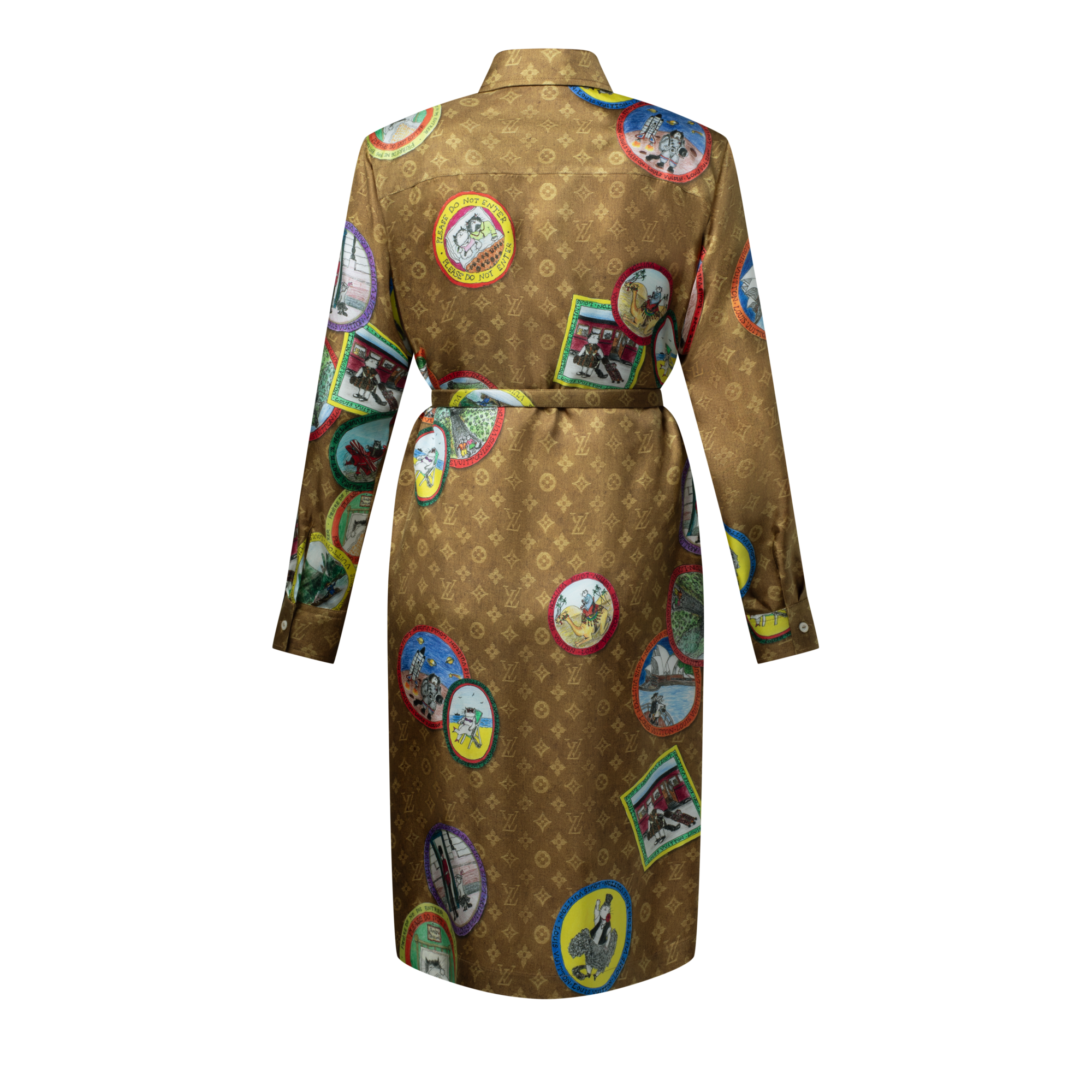 Cat Stamp Monogram Shirt Dress  in Women