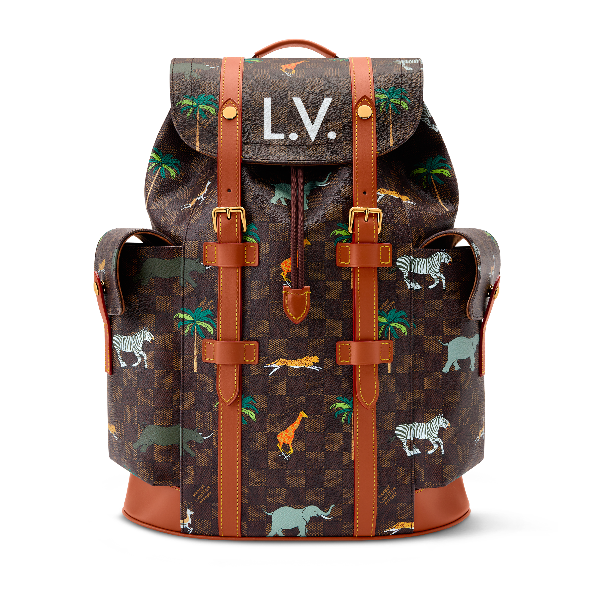 louis vuitton backpack small damier Louis Vuitton Clapton Small Damier Ebene Canvas Pink Leather Backpack Bag