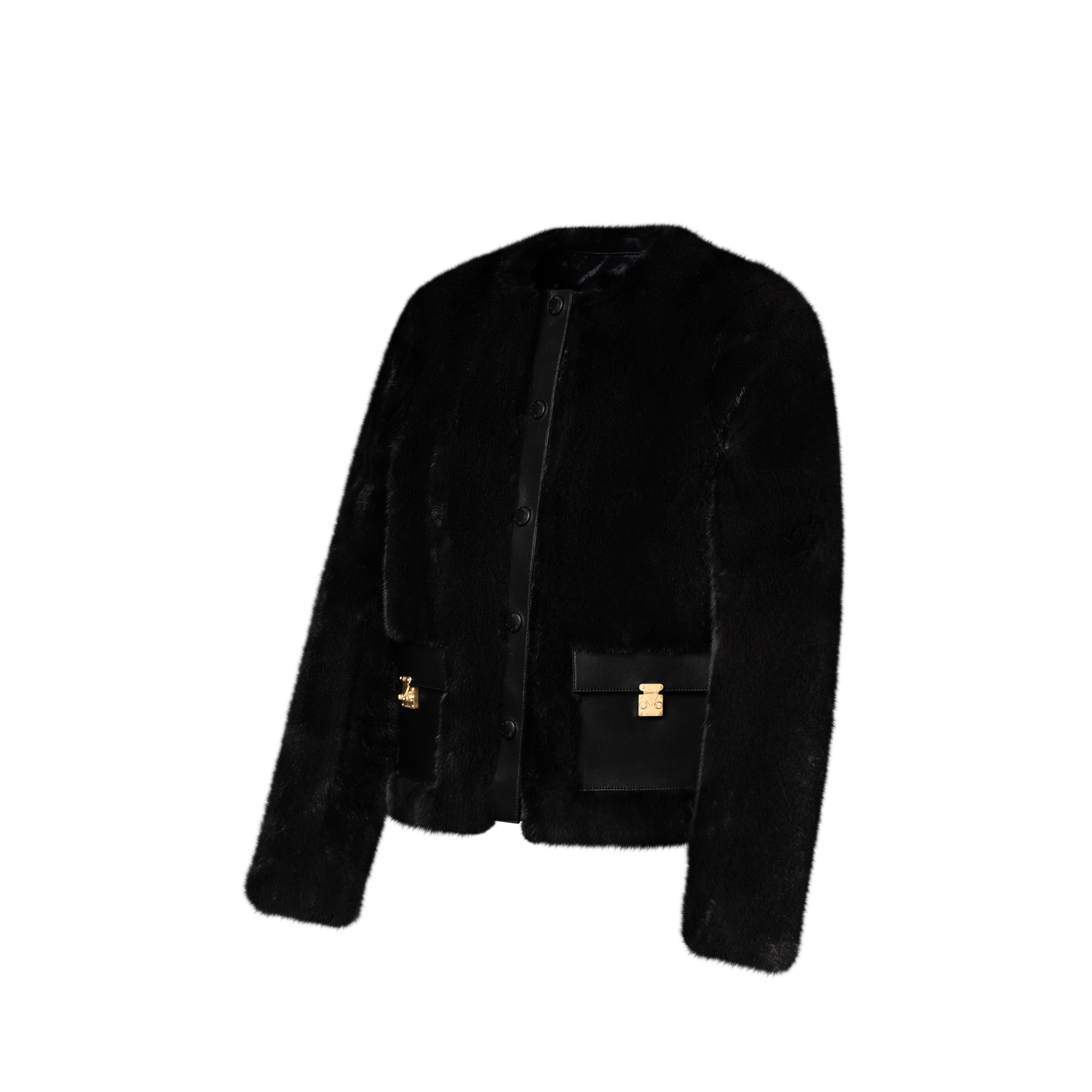 Collarless Mink Jacket W/ Lt Pockets  in Women