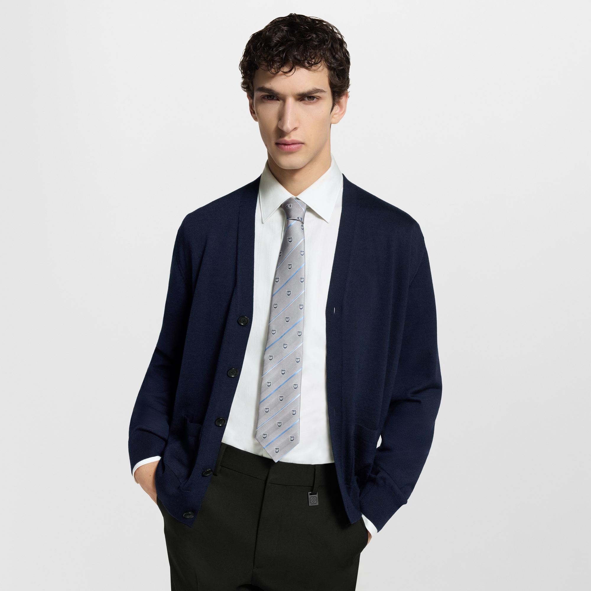 College LV Crest Tie . in Men