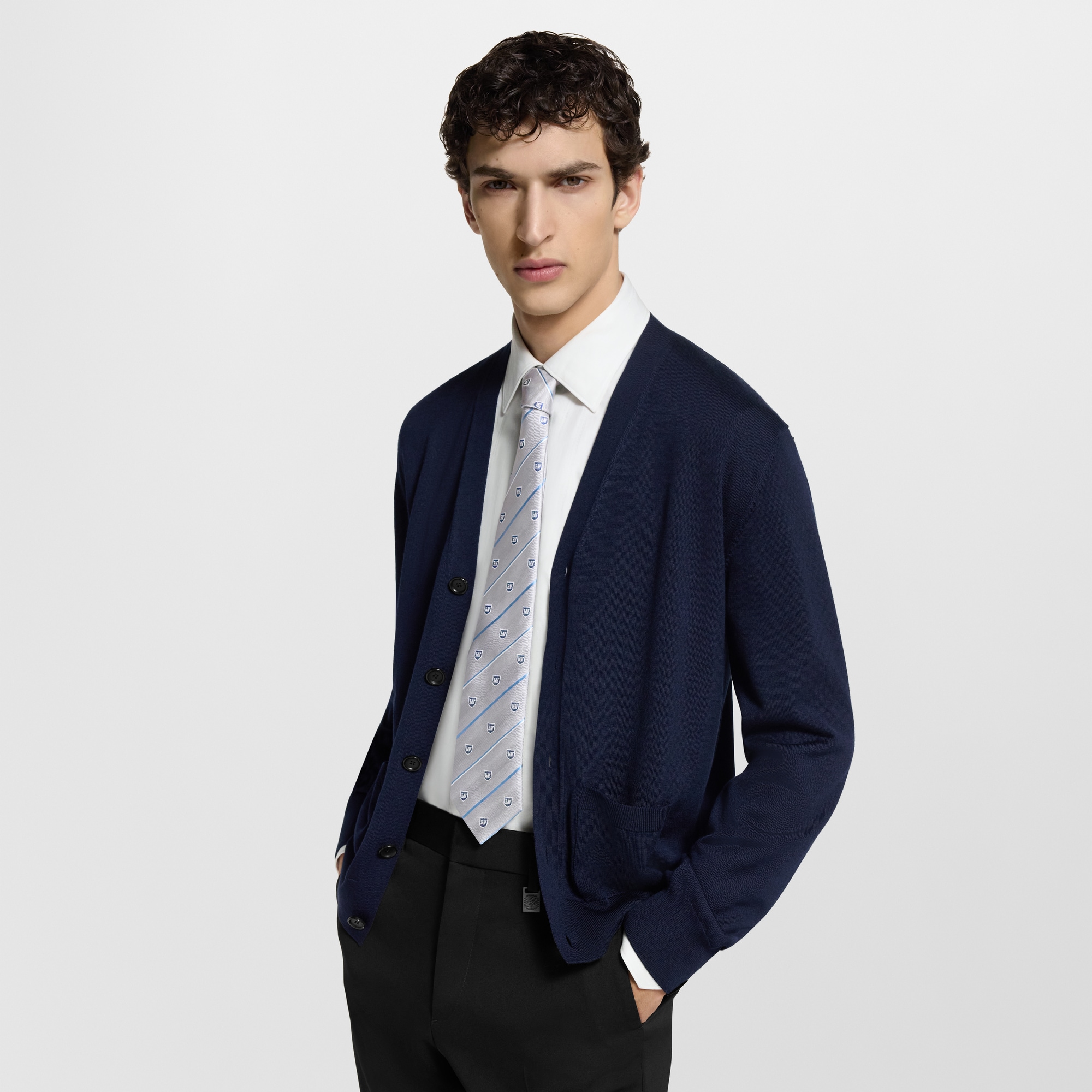 College LV Crest Tie . in Men