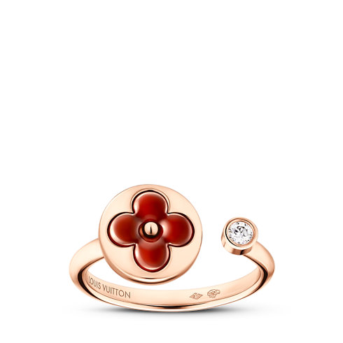Color Blossom Mini Sun Ring, Pink Gold, Cornelian and Diamond in Jewellery's Categories Rings collections by Louis Vuitton (Product zoom)
