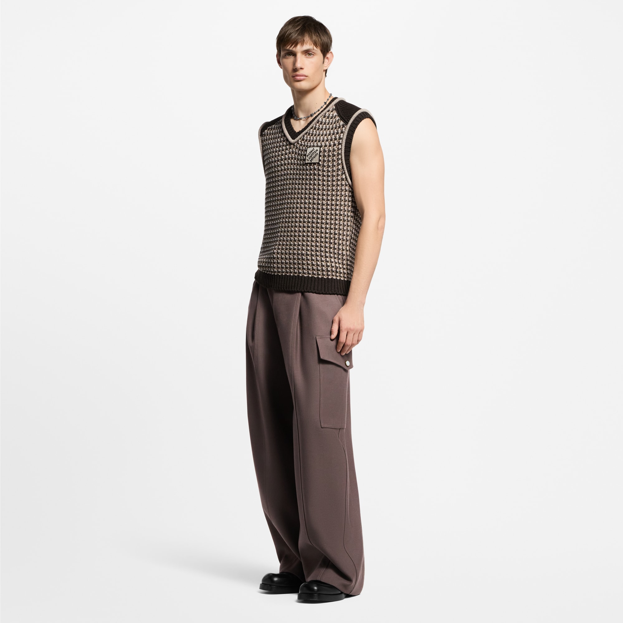 Cotton Jacquard Vest  in Men