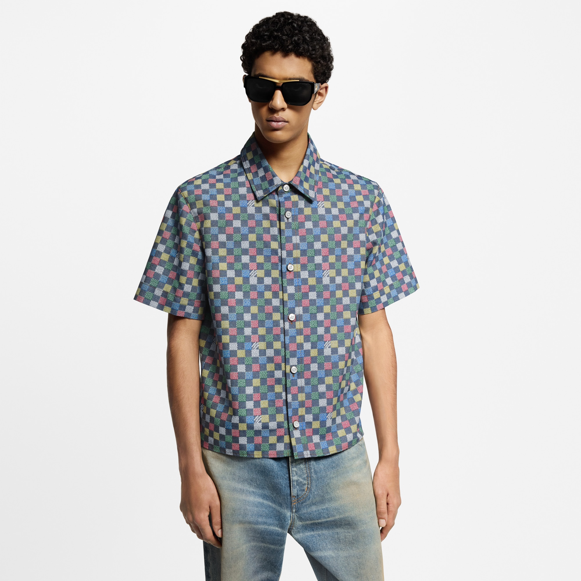 Damier Chambray Short-Sleeved Shirt  in Men