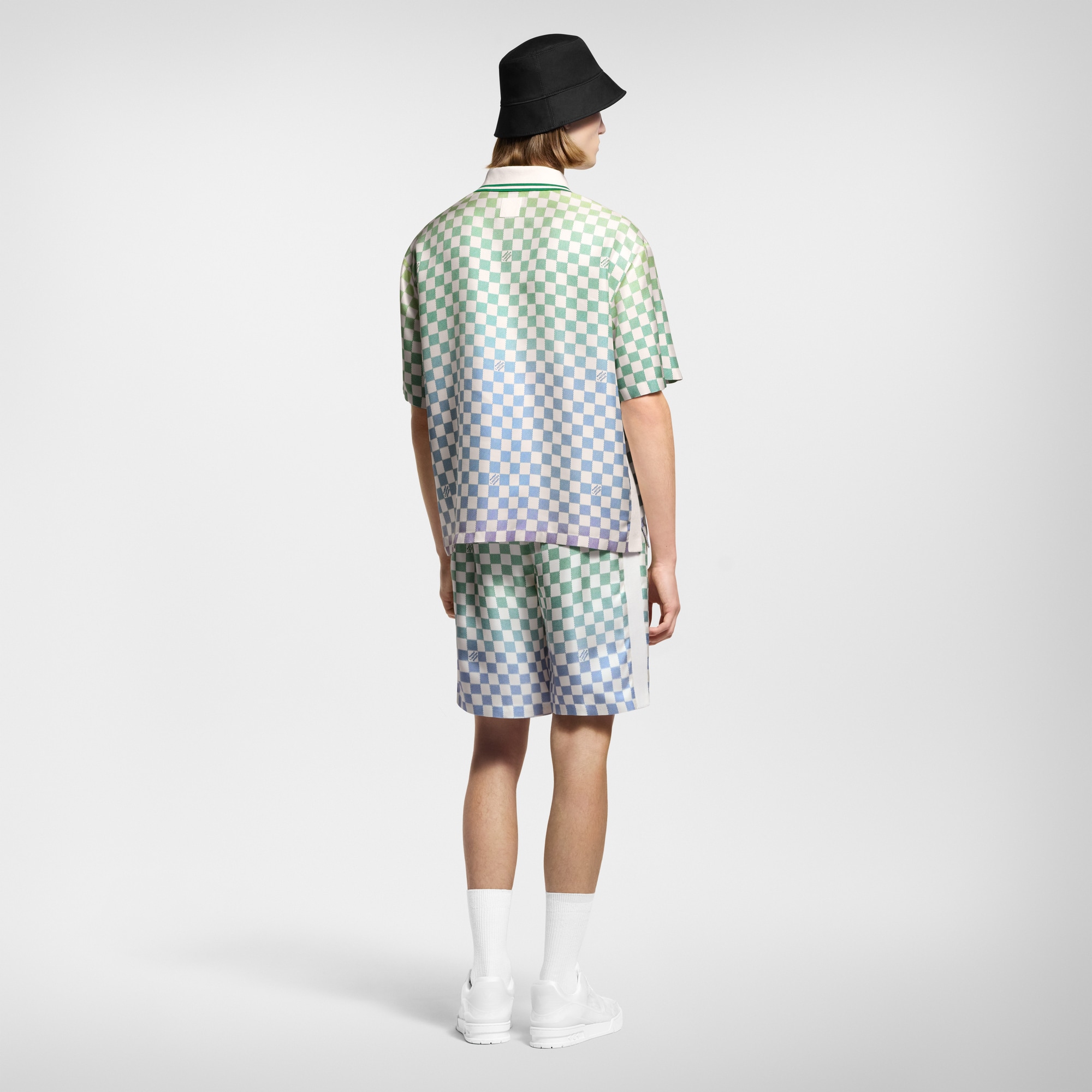 Damier Gradient Printed Silk Shorts  in Men