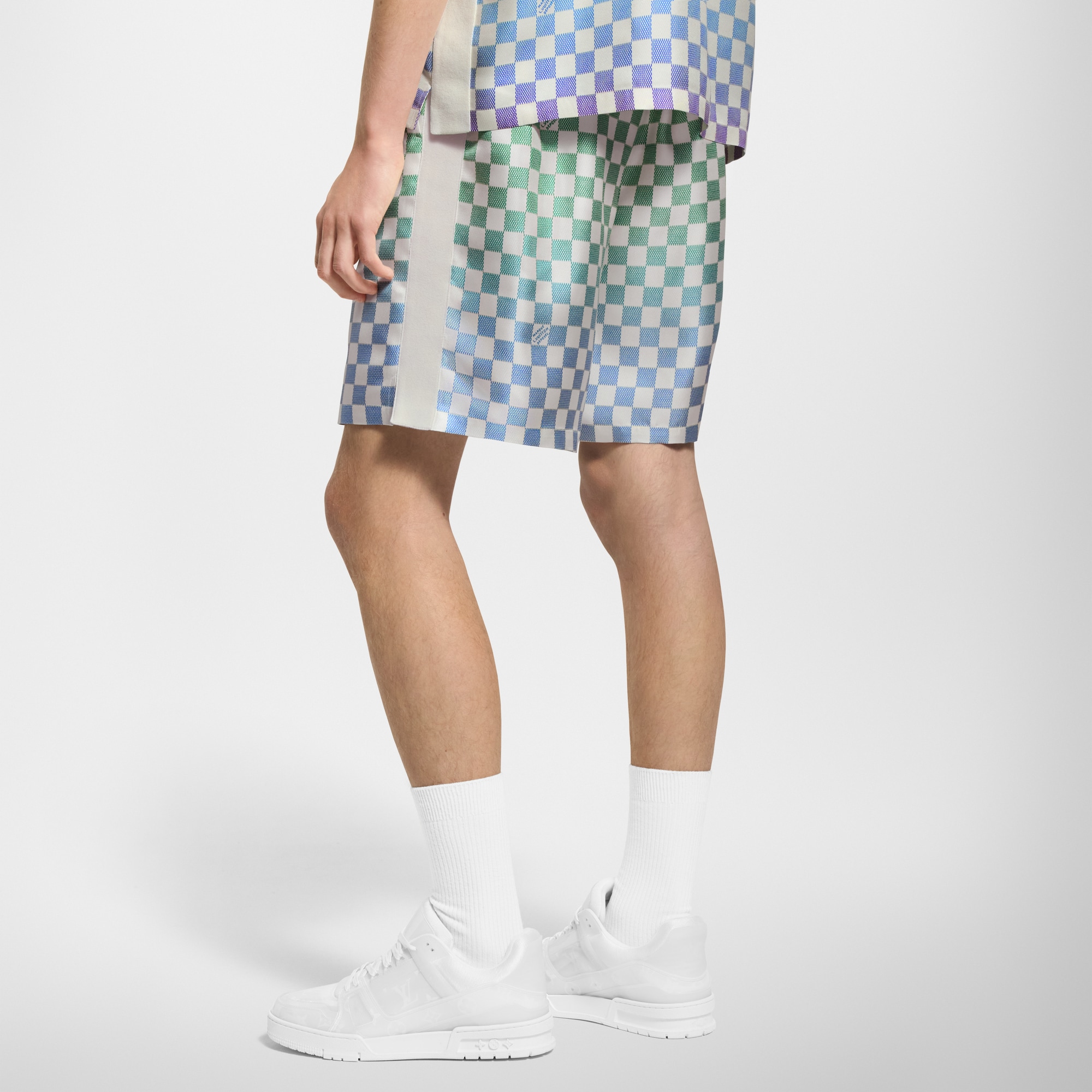 Damier Gradient Printed Silk Shorts  in Men