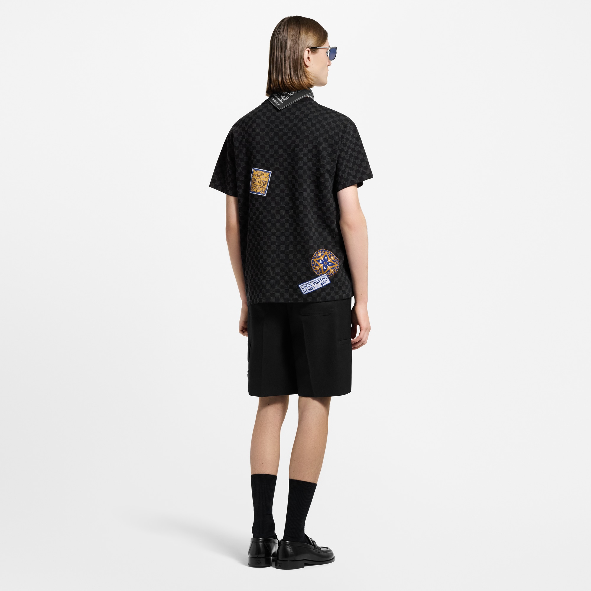 Damier Short-Sleeved Signature Crewneck  in Men