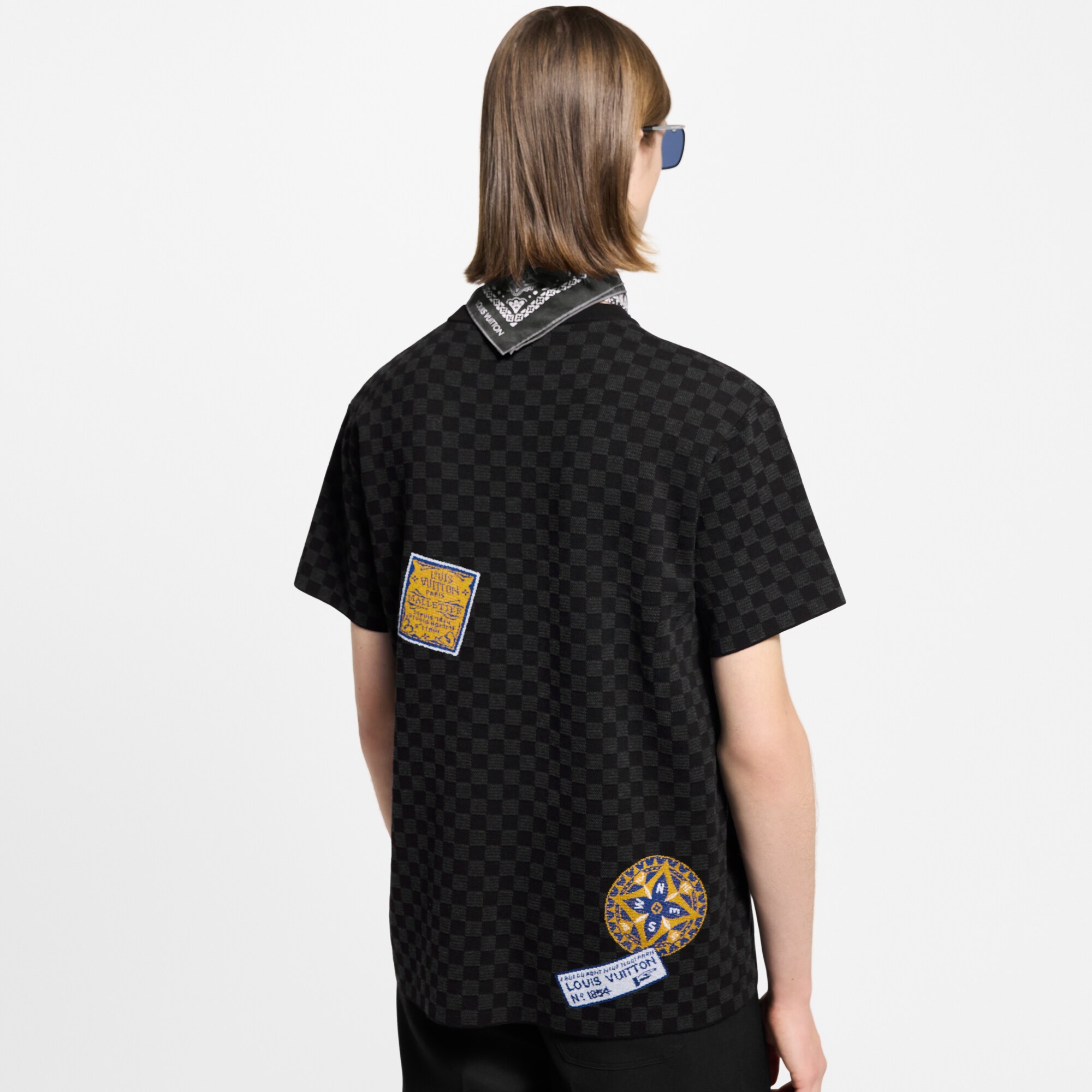 Damier Short-Sleeved Signature Crewneck  in Men