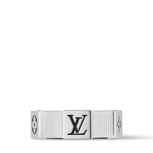 Damier Staples Lozine Ring front view