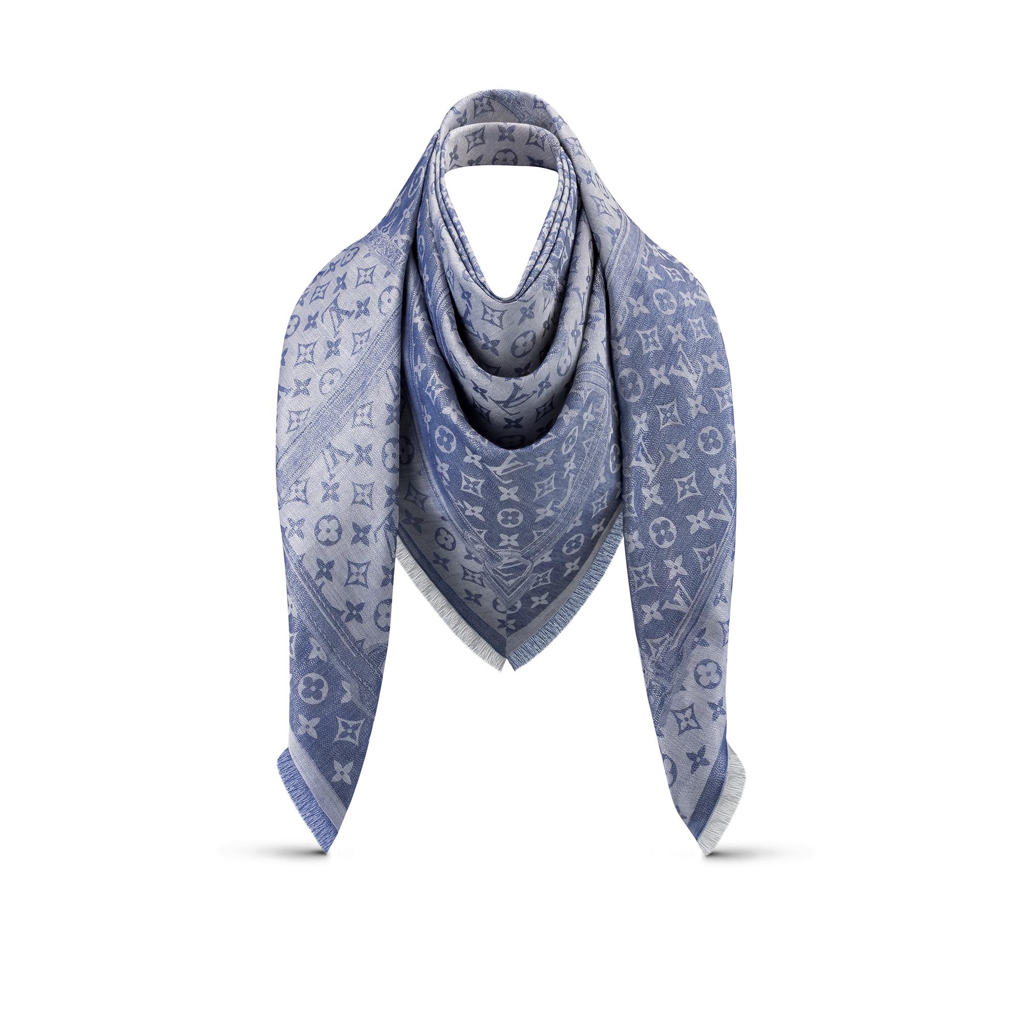 Denim Confidential Monogram Shawl 