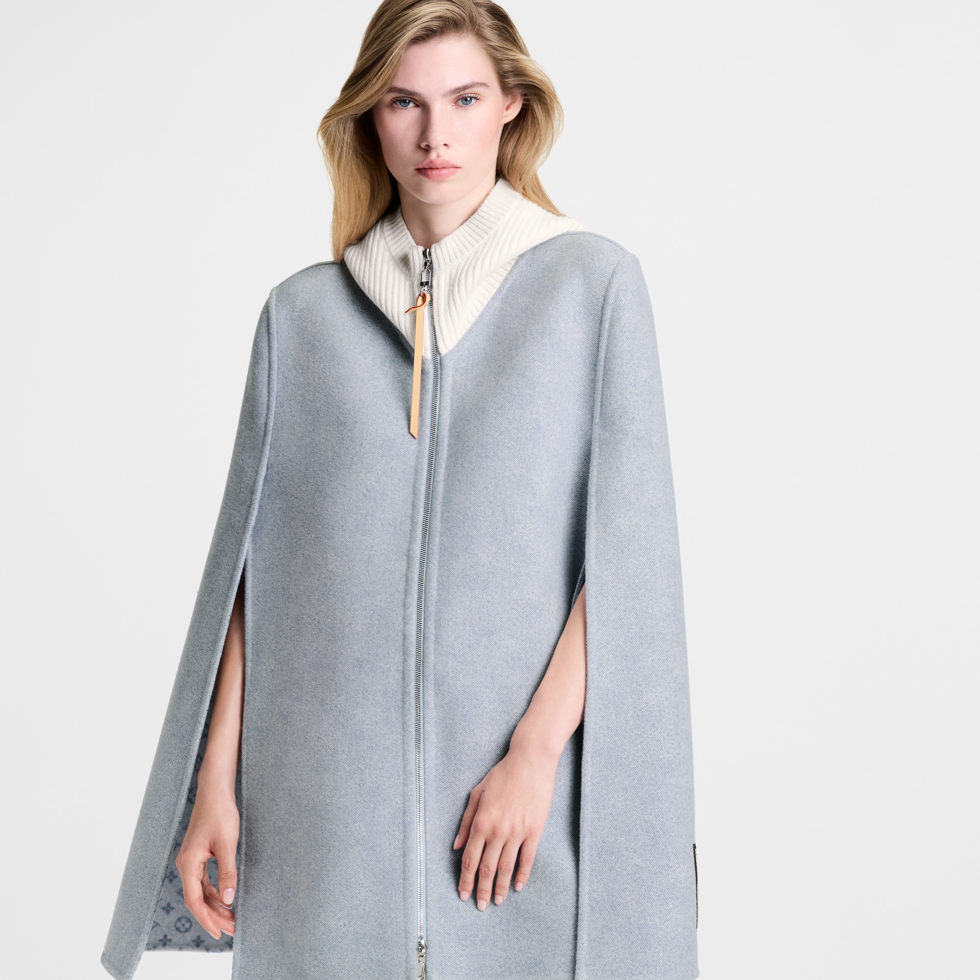 Denim-Effect Double Face Cape  in Women