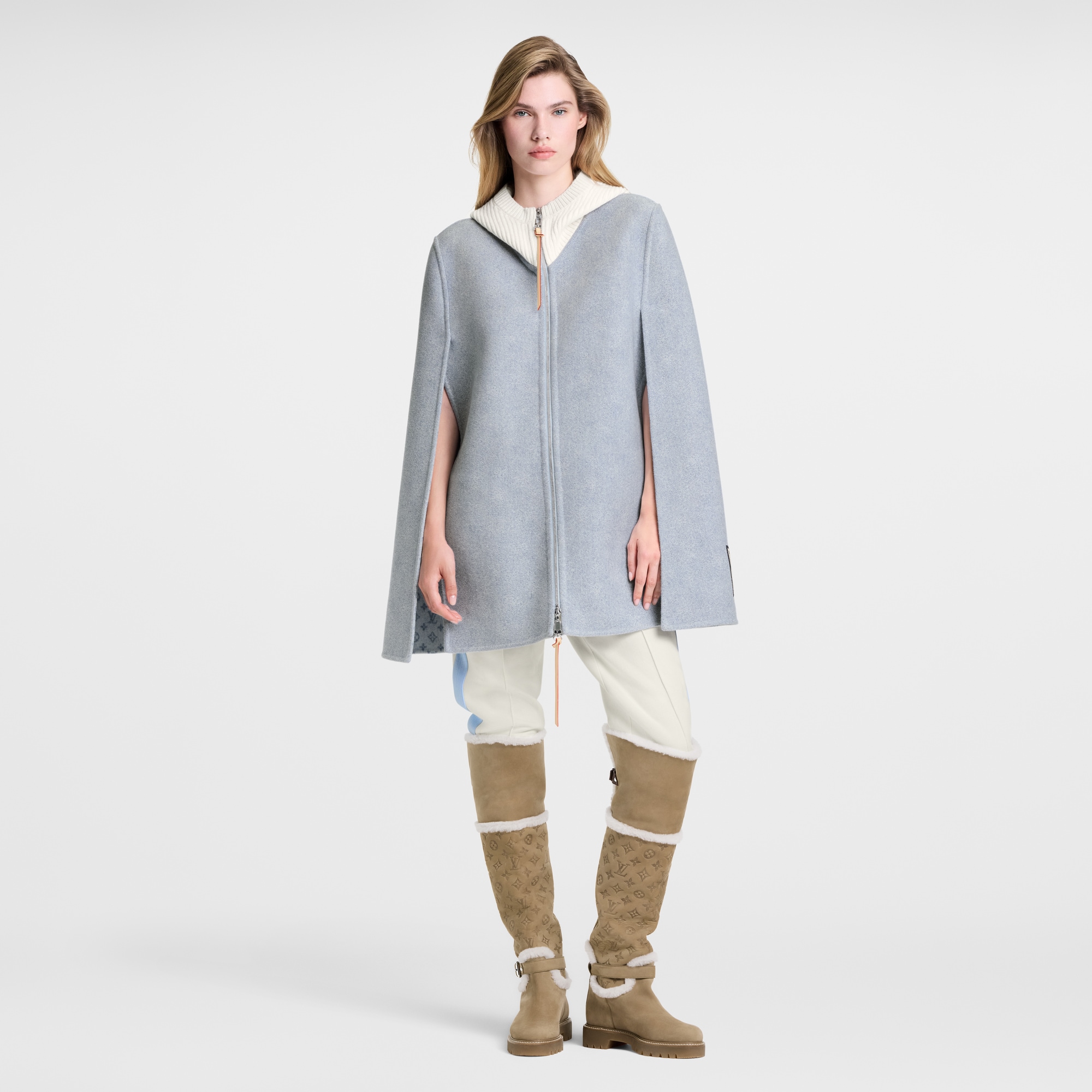 Denim-Effect Double Face Cape  in Women