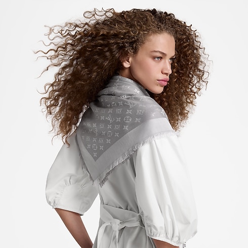 Denim Monogram Shawl . in Women's Accessories Shawls and Stoles collections by Louis Vuitton (Product zoom)