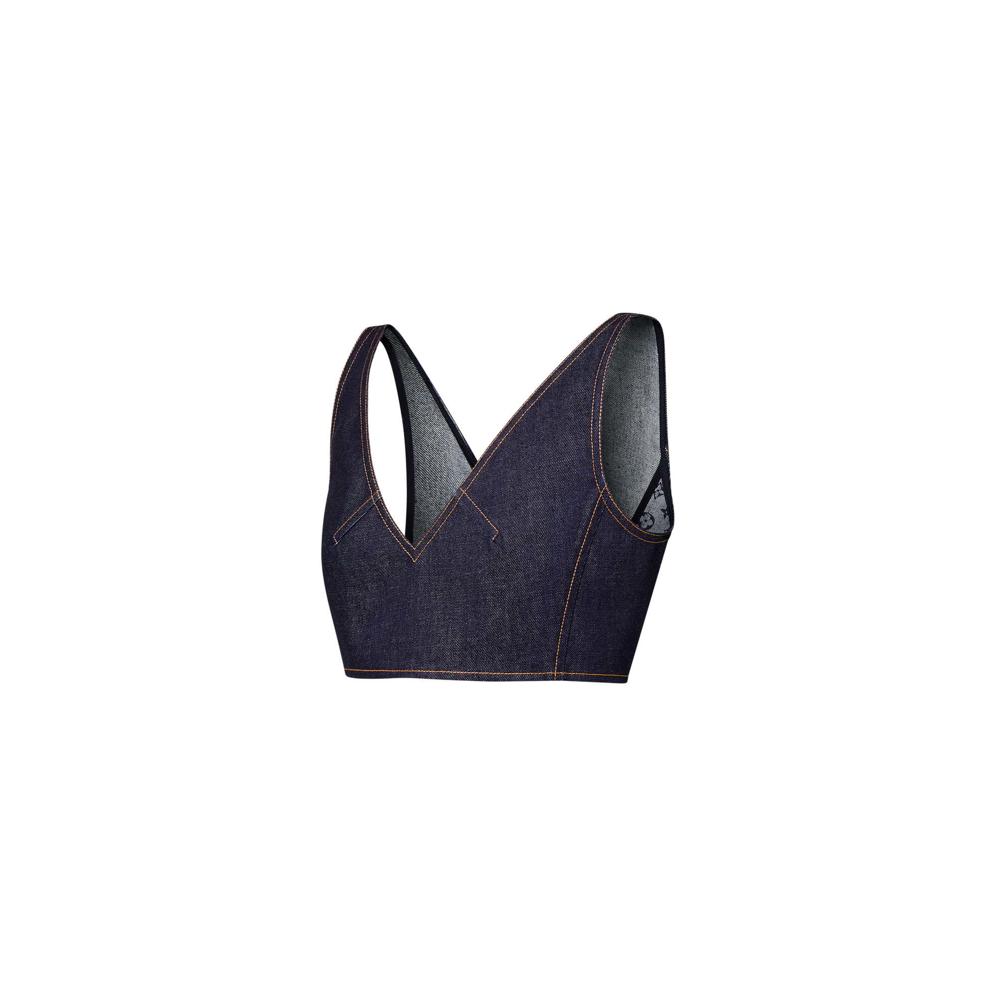 Denim V-Neck Crop Top  in Women