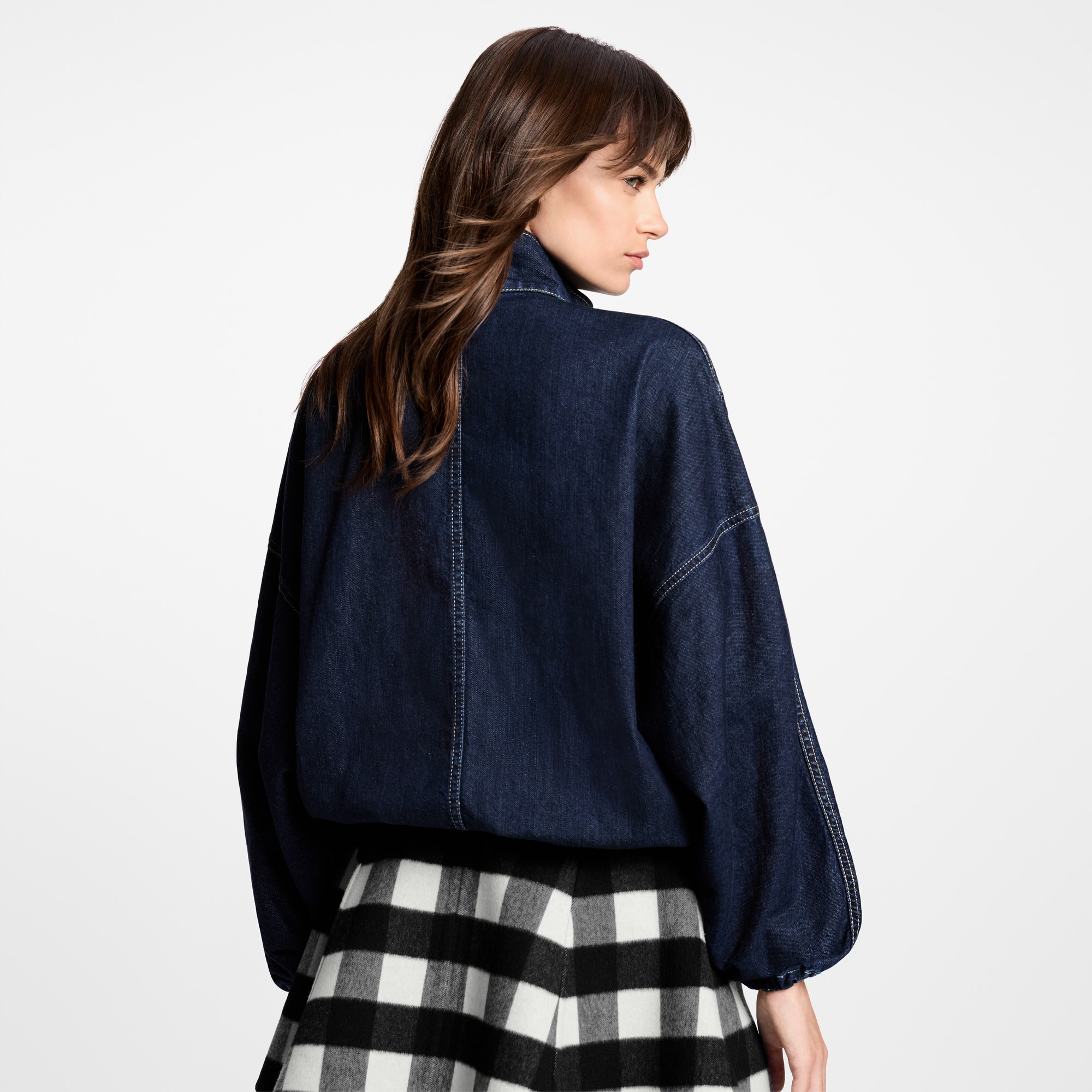 Denim Zip-Up Jacket  in Women