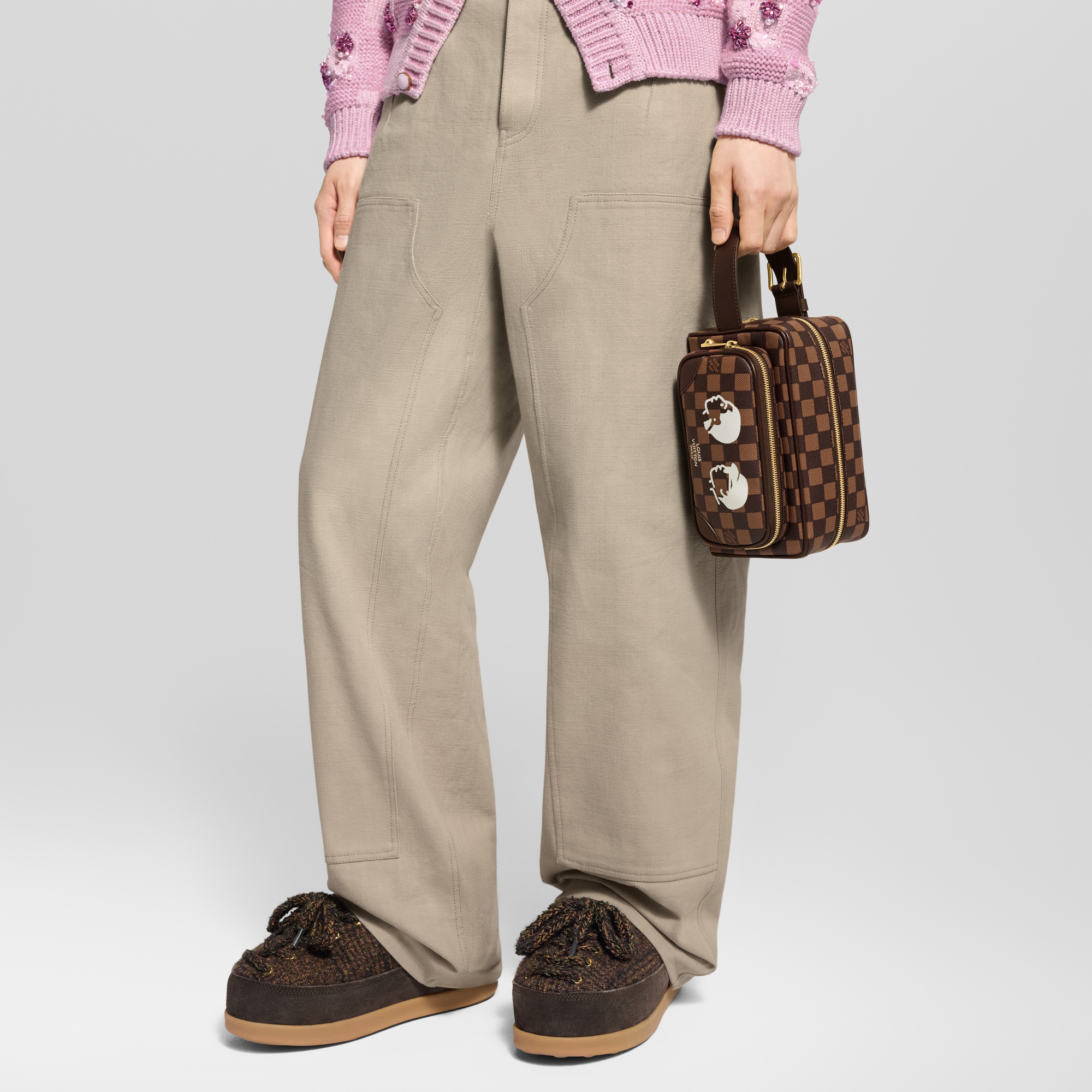 Dopp Kit Damier Ebène Canvas in Men