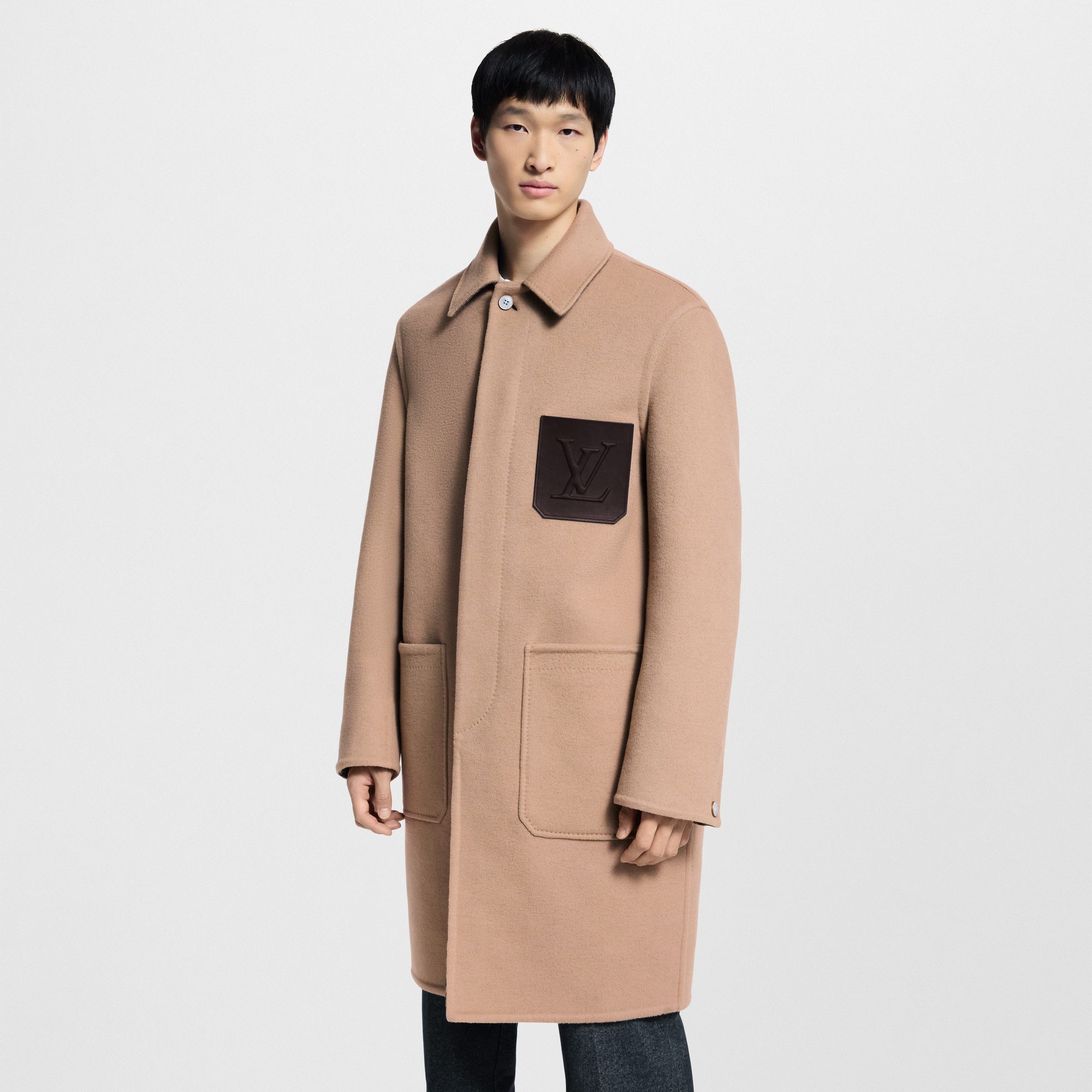Double Face Car Coat With Signature Pocket  in Men