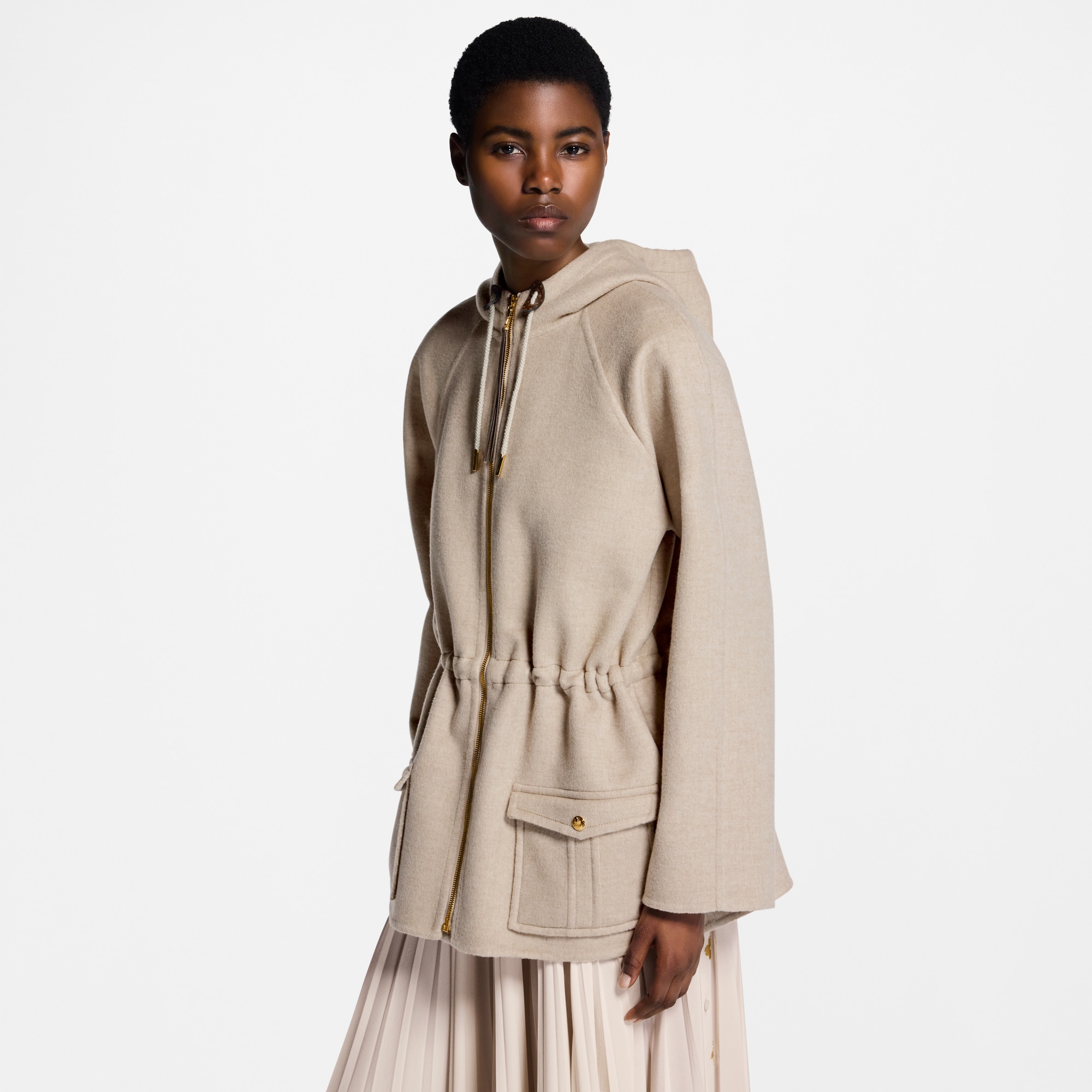 Double Face Hooded Parka  in Women