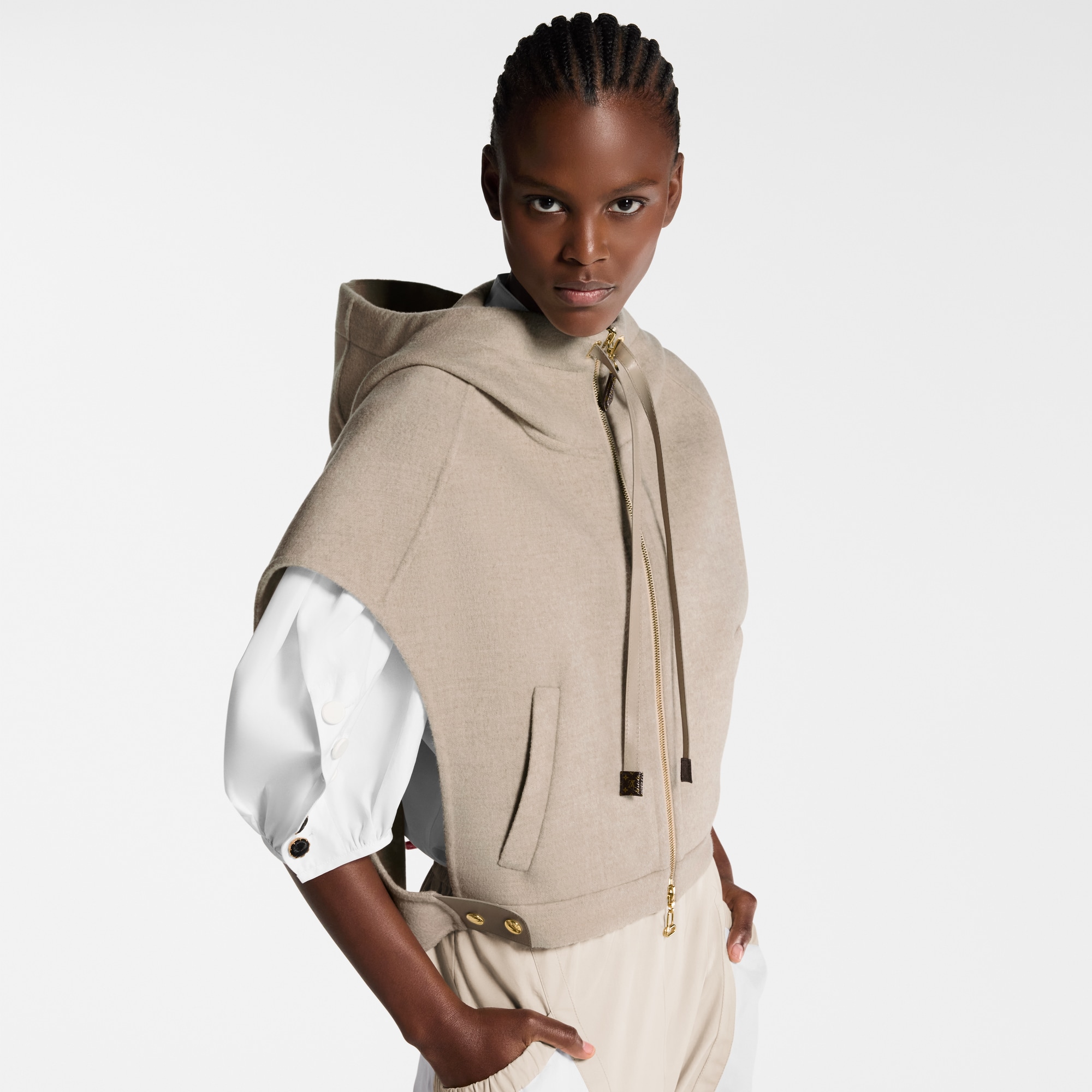 Double Face Open-Arm Jacket  in Women