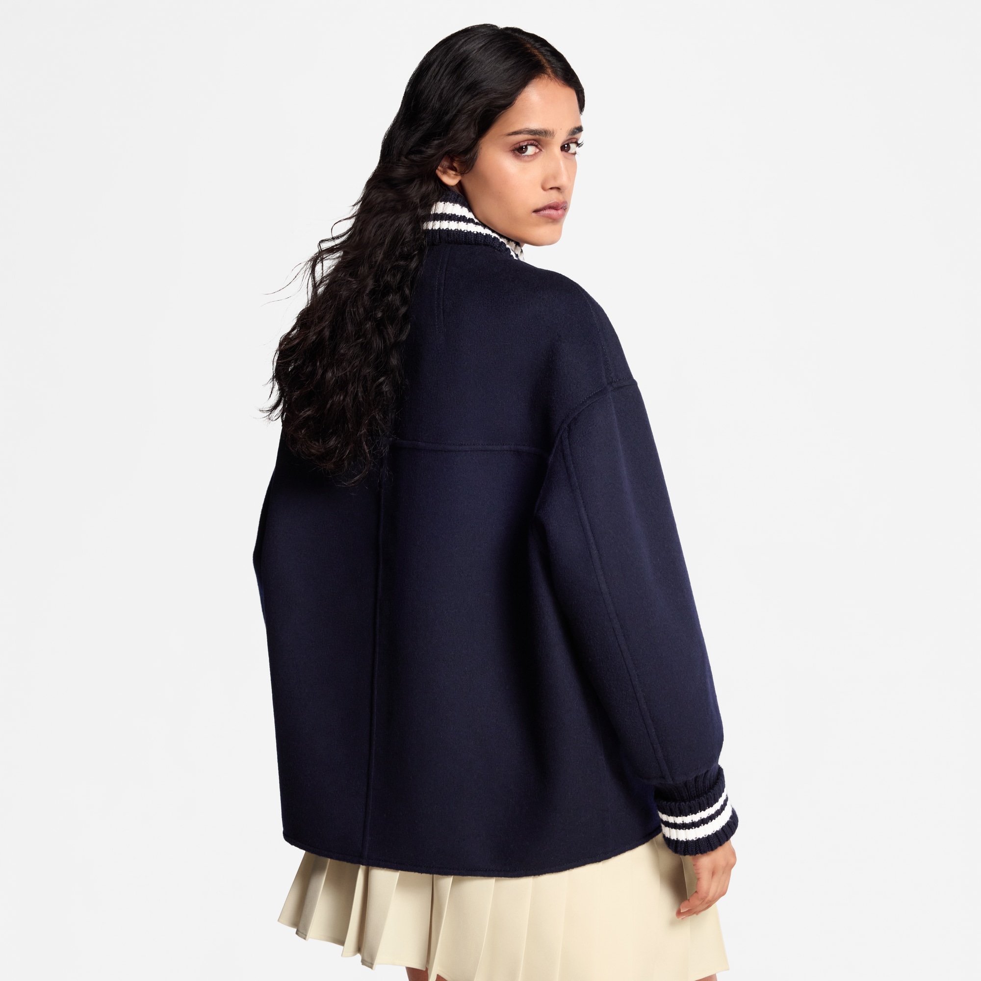 Double Face Varsity Jacket  in Women