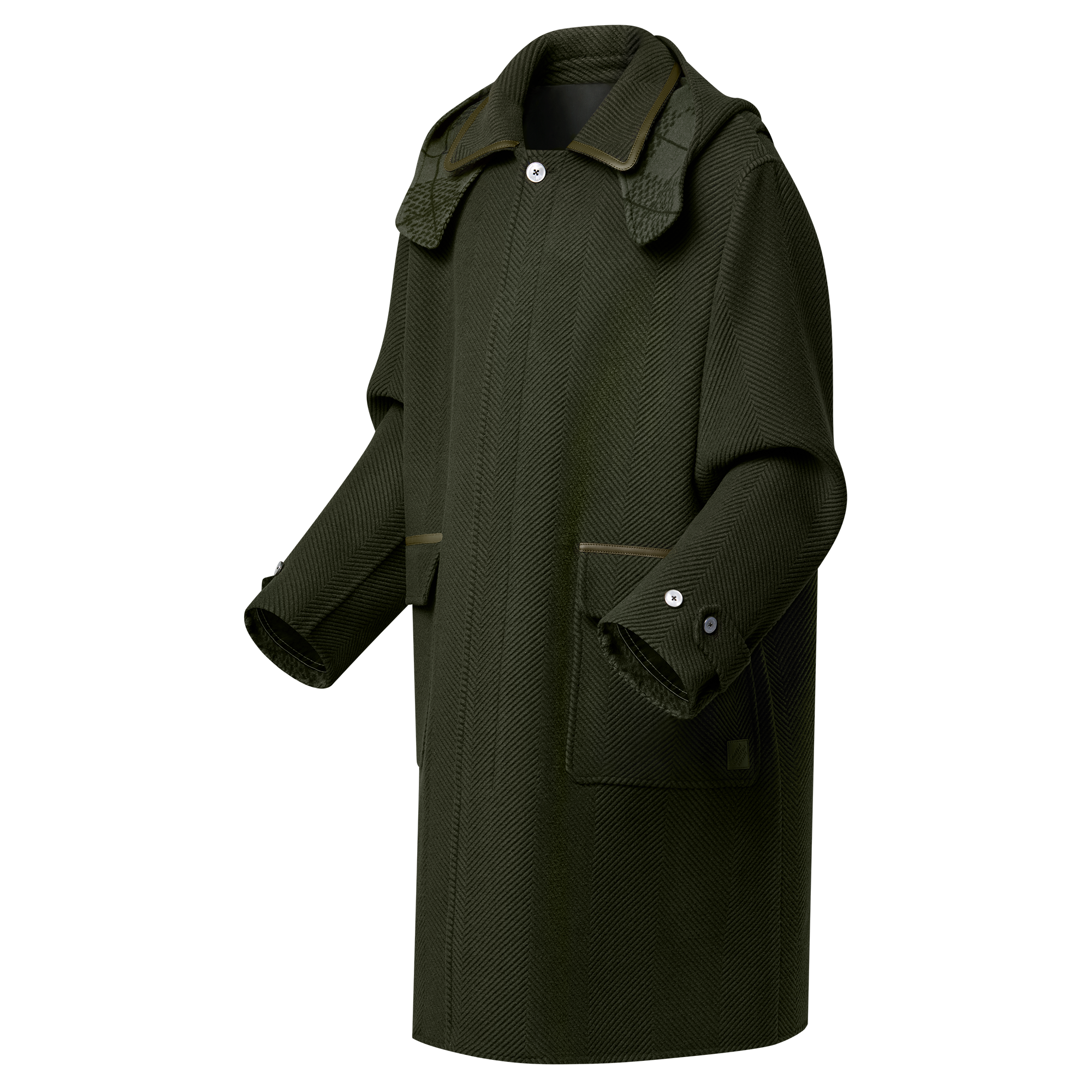 Double Face Wool-Silk Blend Coat  in Men