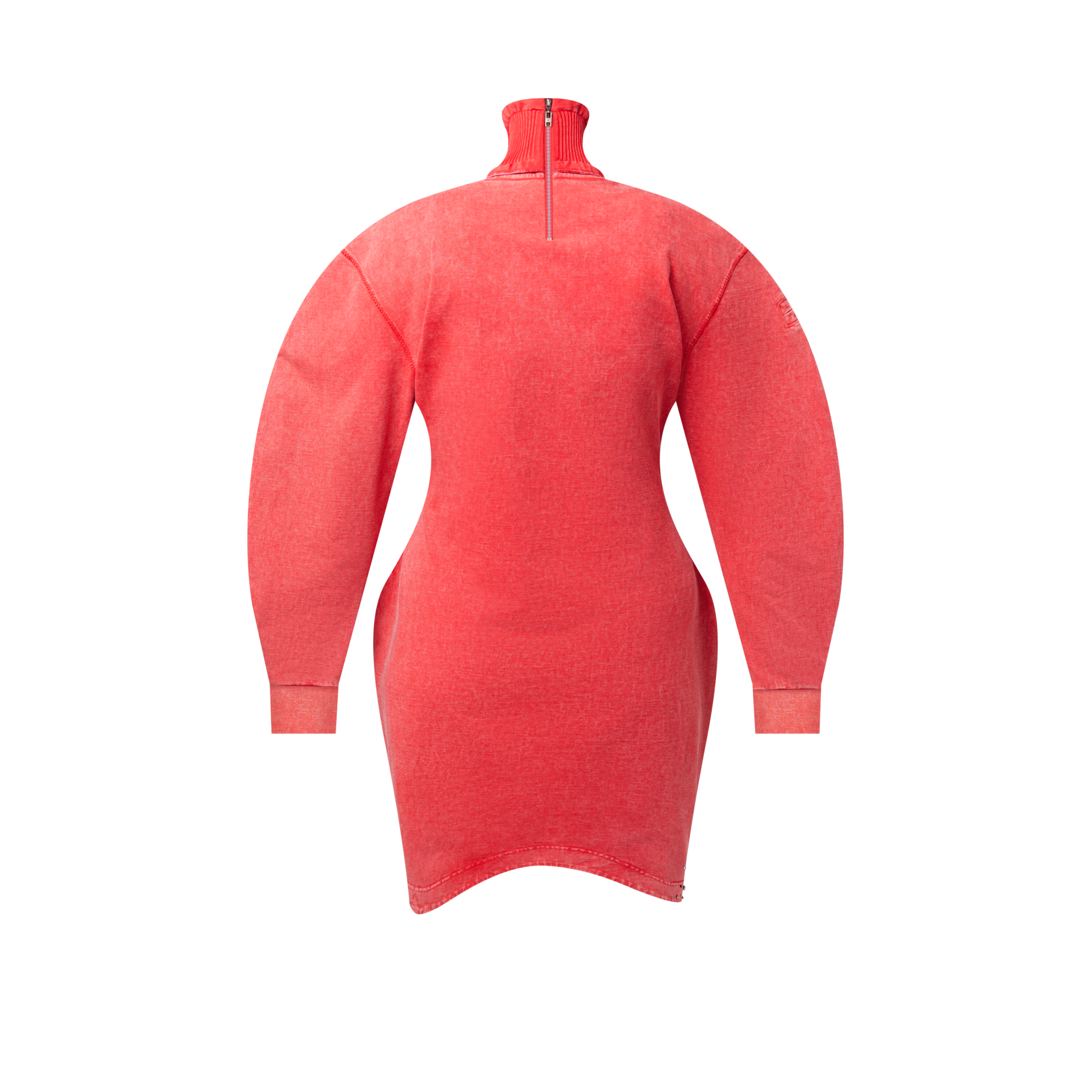 Emb L/S Dress Asymmetrical Hem  in Women