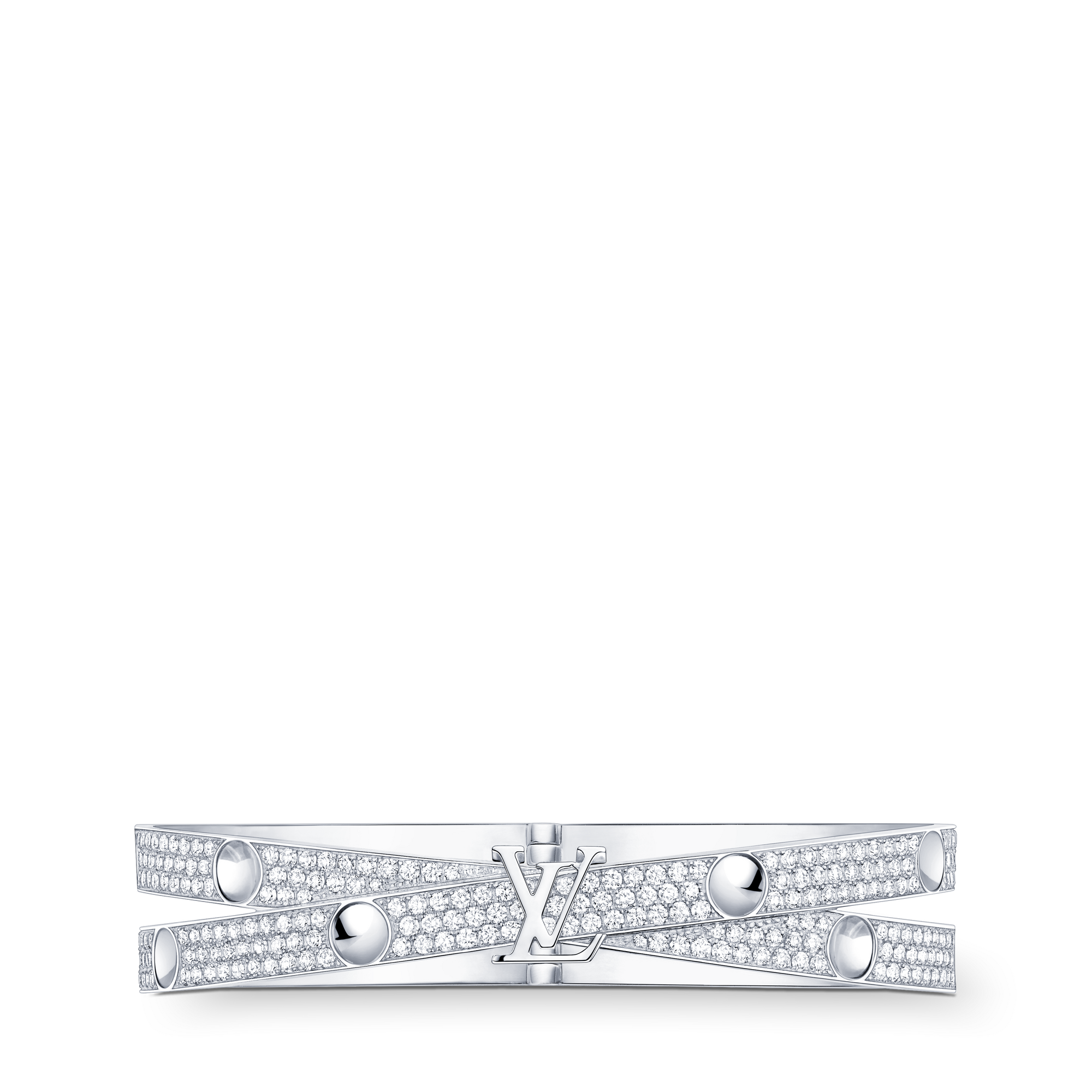 Empreinte Double Bangle, White Gold and Diamonds  in Jewellery