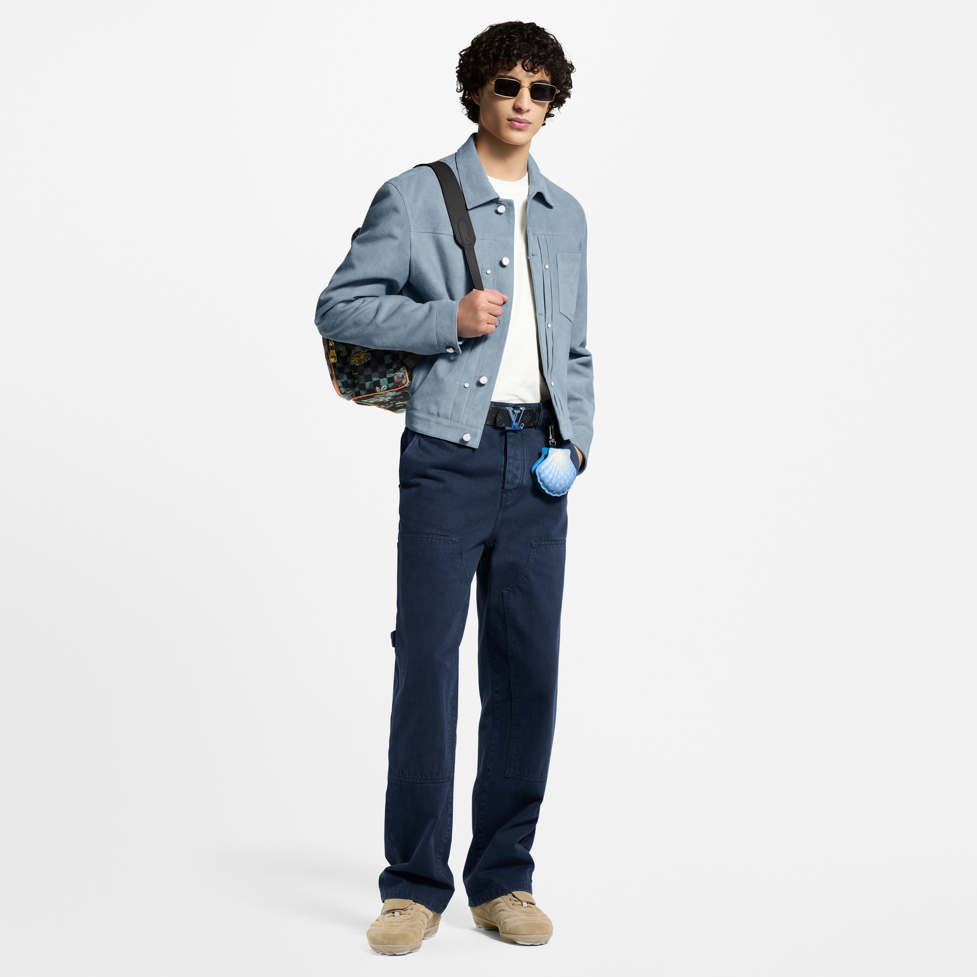 Garment-Dyed Denim Carpenter Pants  in Men