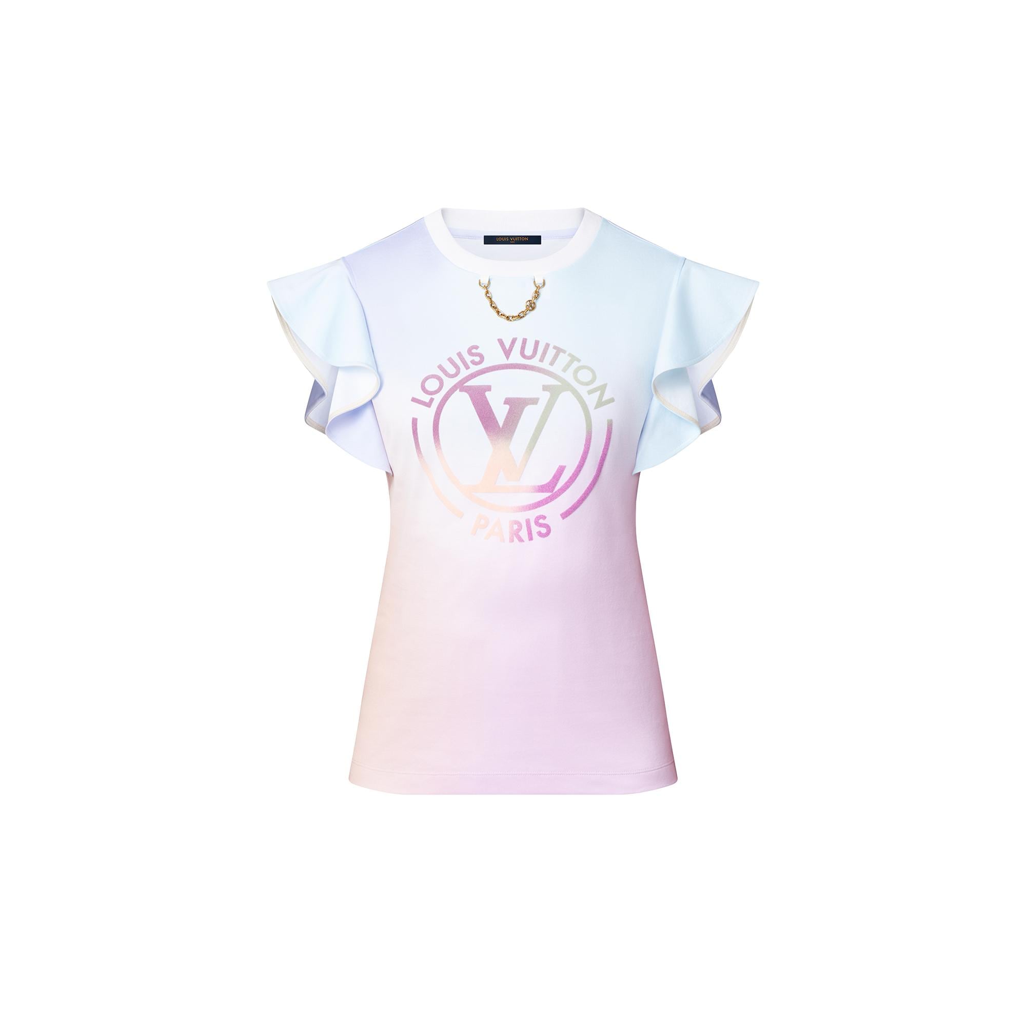 Gradient LV Circle Flounce Sleeve T-Shirt - Ready to Wear | LOUIS VUITTON