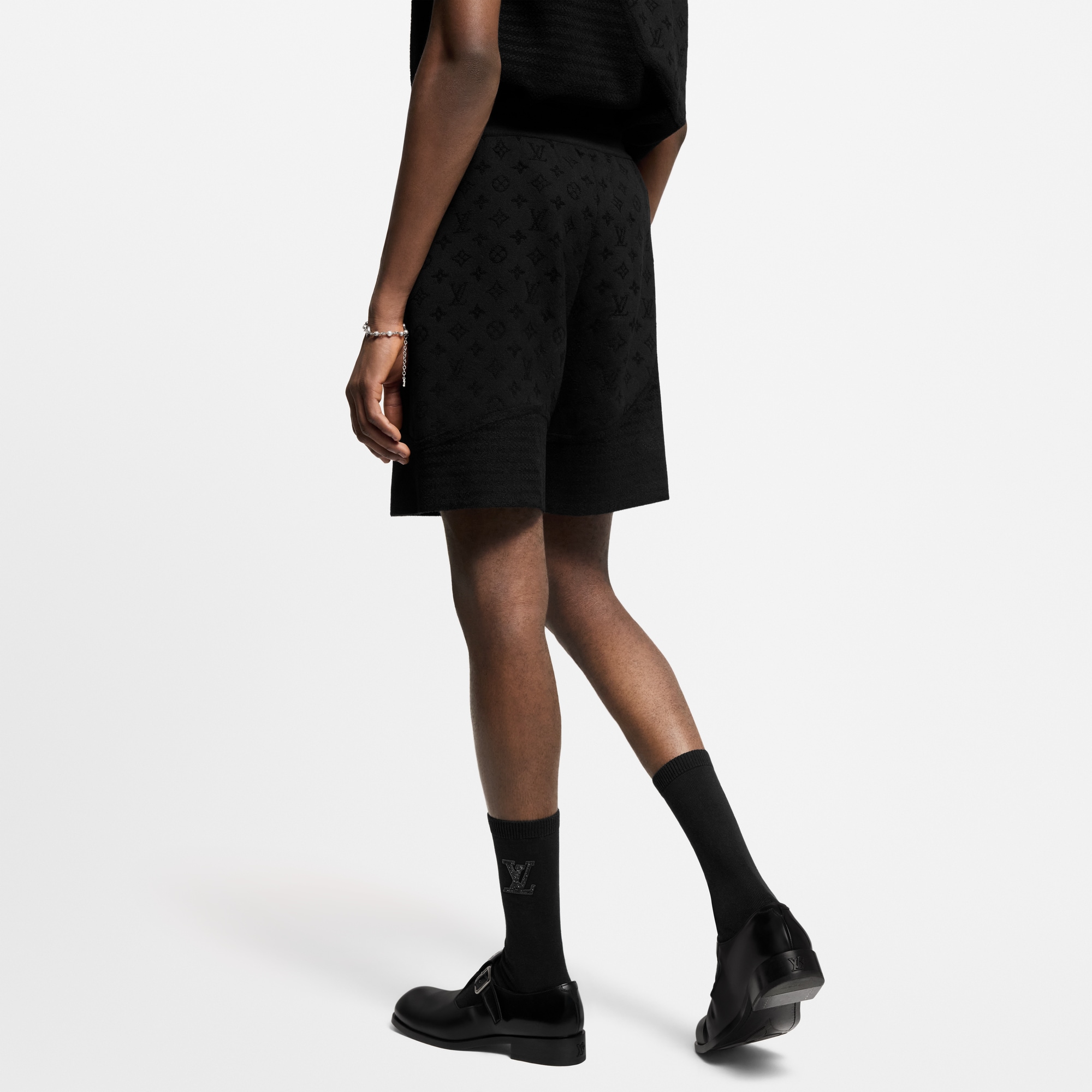 Graphic Jacquard Knitted Shorts  in Men