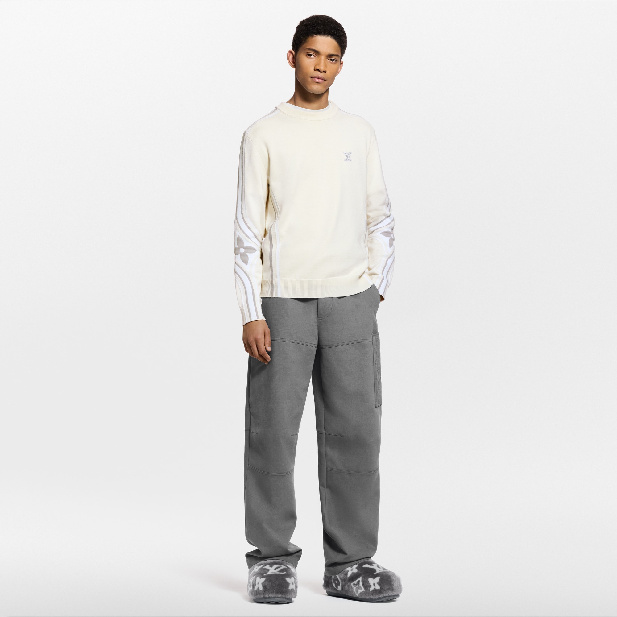 Graphic Knitted Crewneck  in New