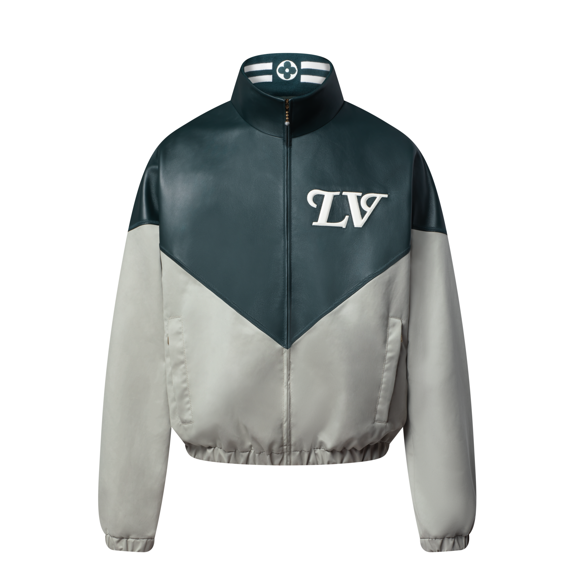 Graphic Leather Mix Tracktop  in Men