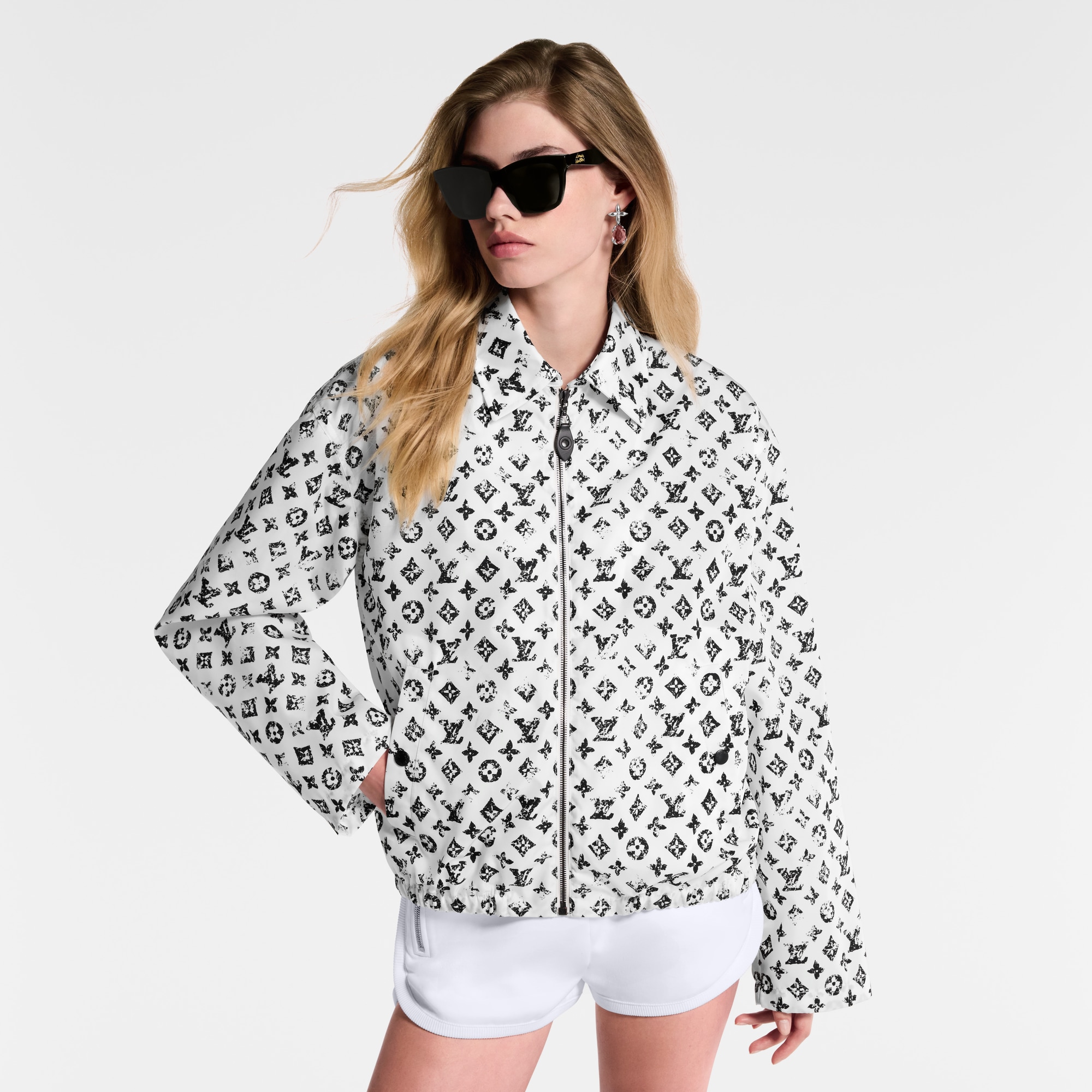 Graphic Monogram Zip-Up Jacket  in Women