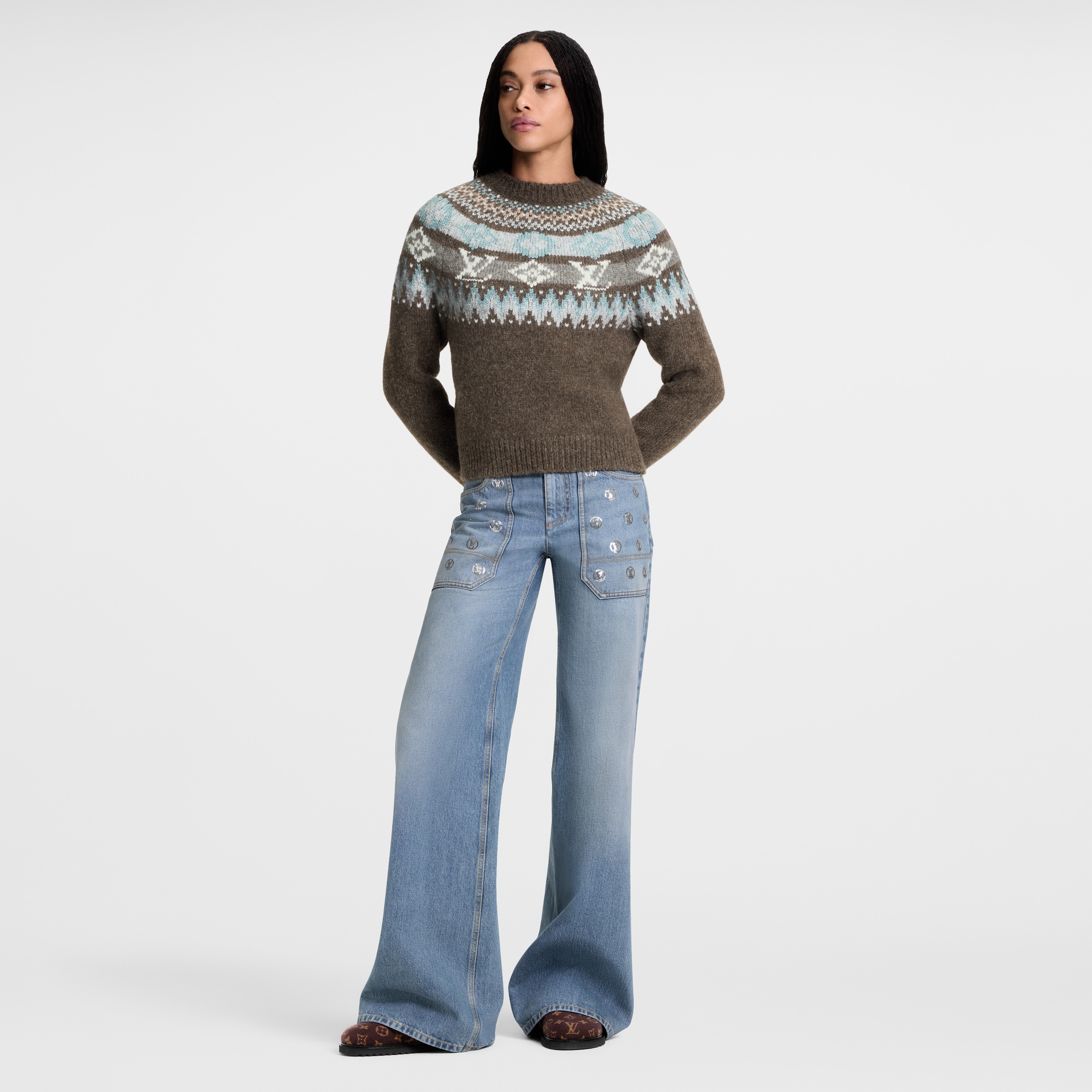 Graphic Signature Knit Pullover  in Women